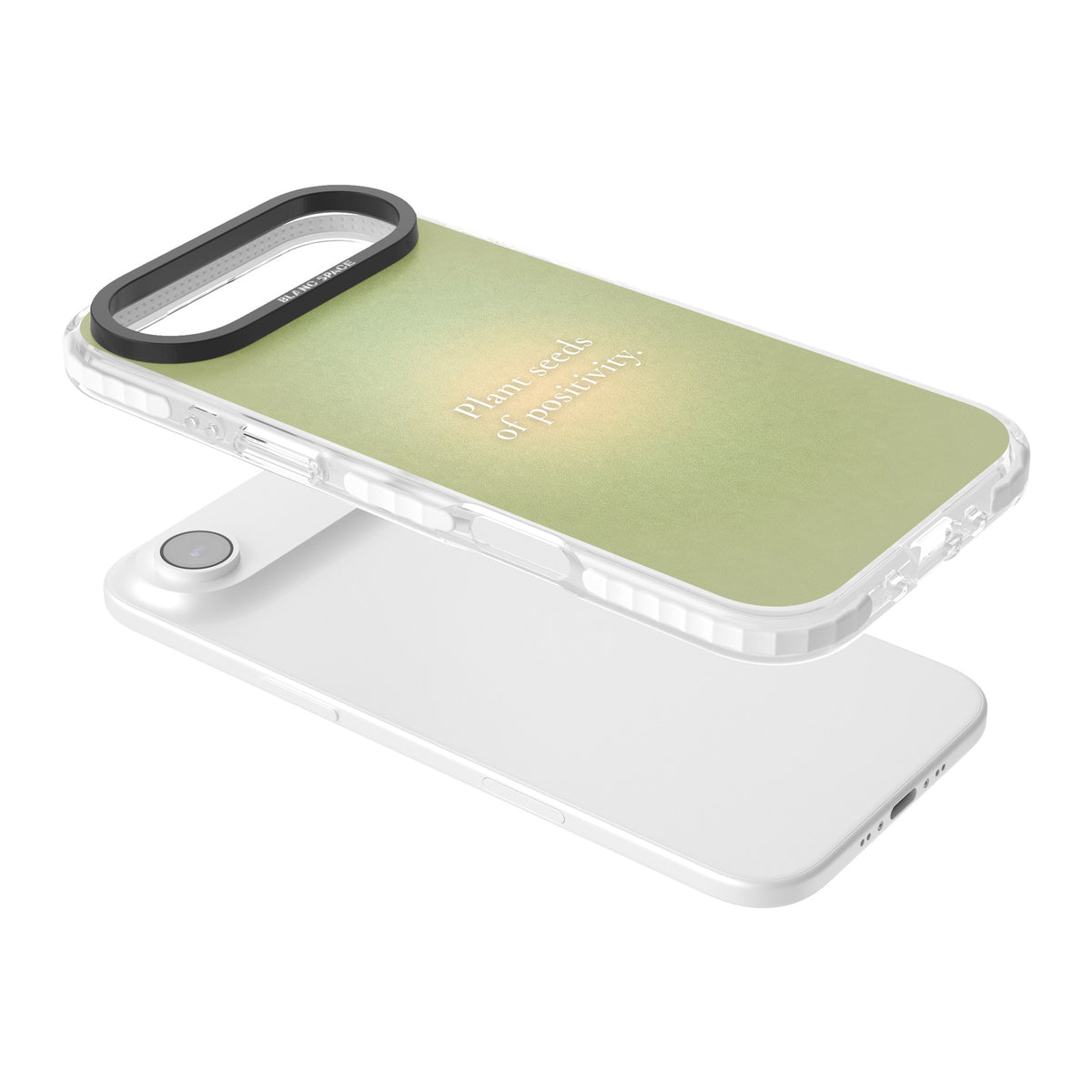 Seeds of Positivity iPhone Air Impact Clear Phone Case angled