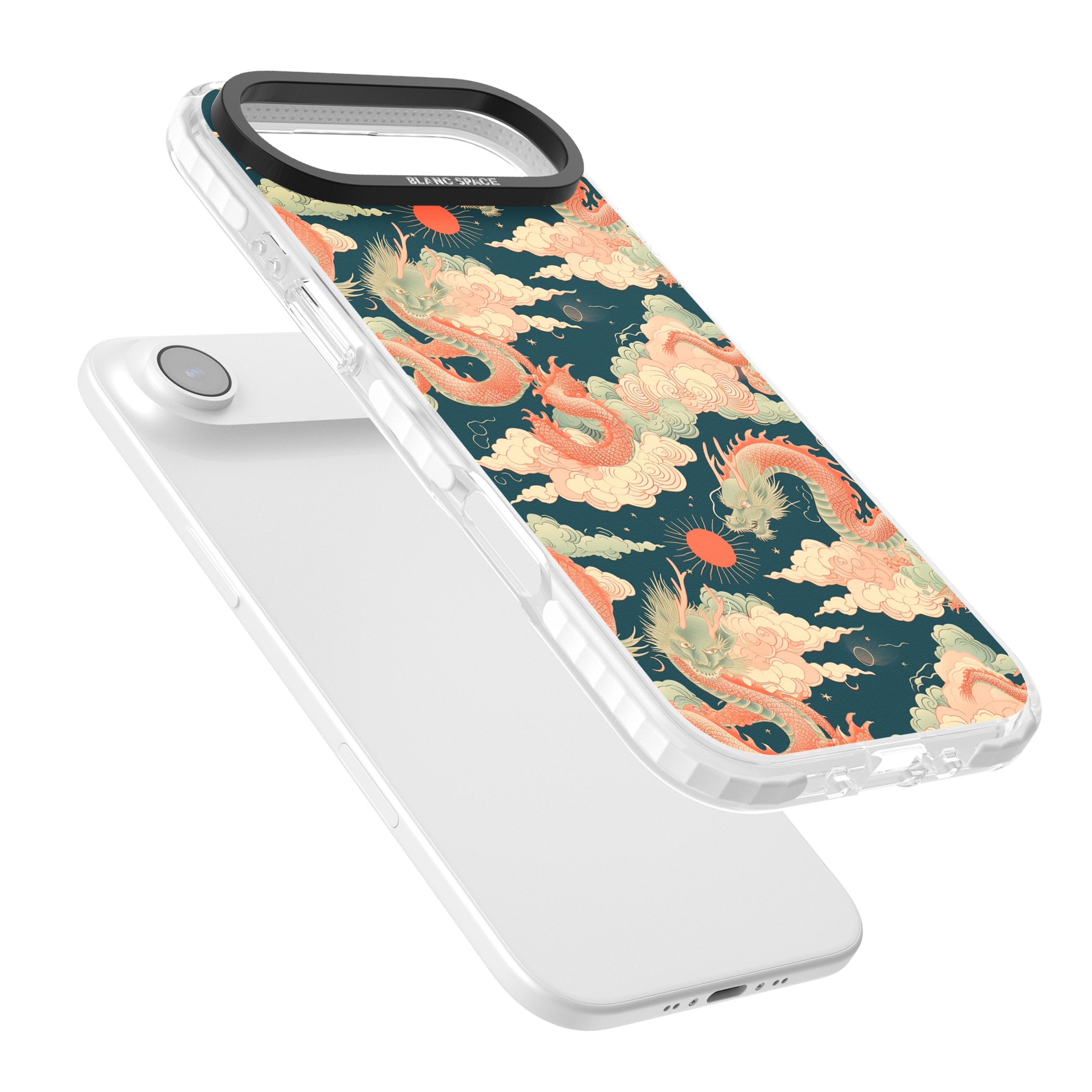 Chinese Dragons Clouds iPhone 17 Air Impact Clear Phone Case Colours