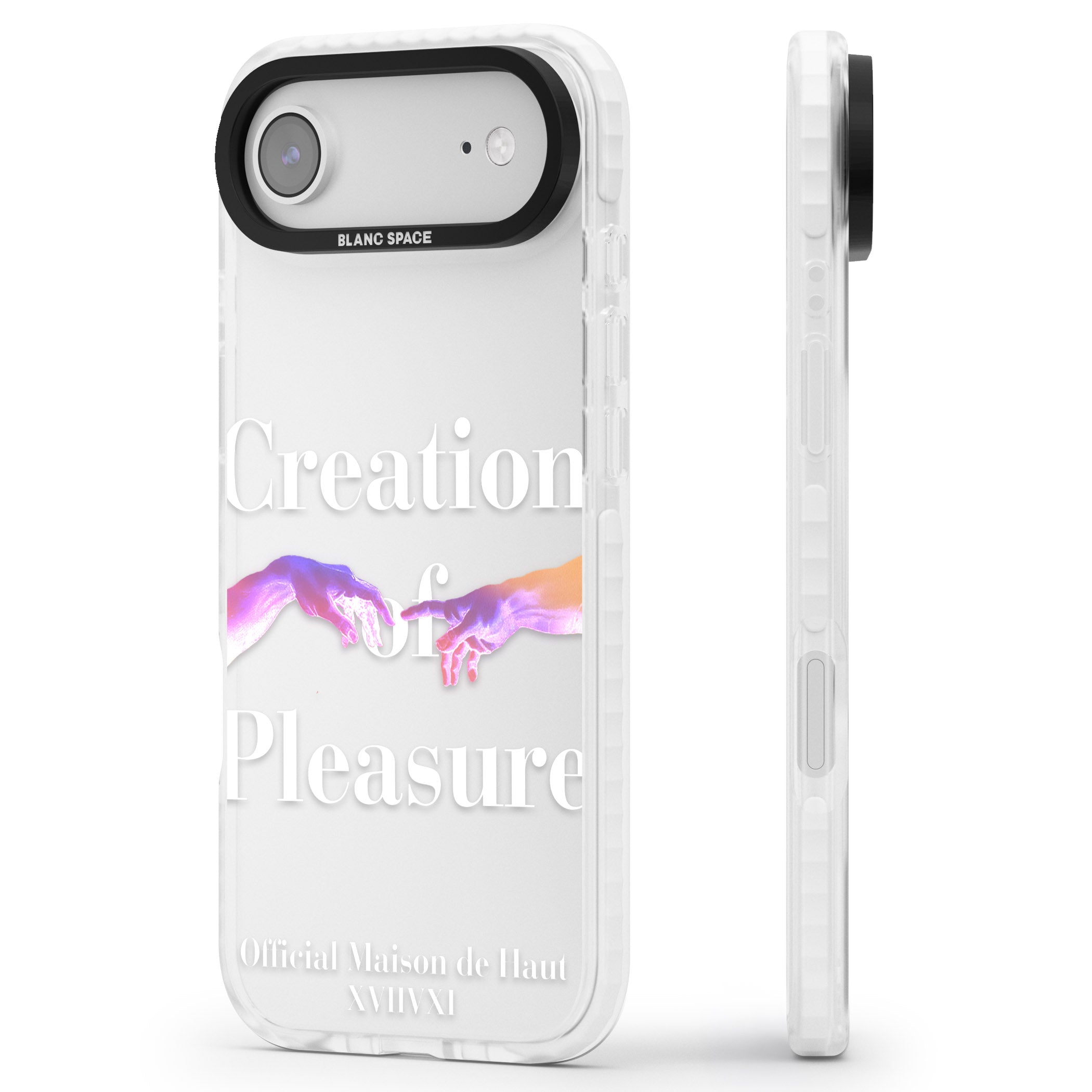Creation Of Pleasure iPhone 17 Air Impact Clear Phone Case Side Profile