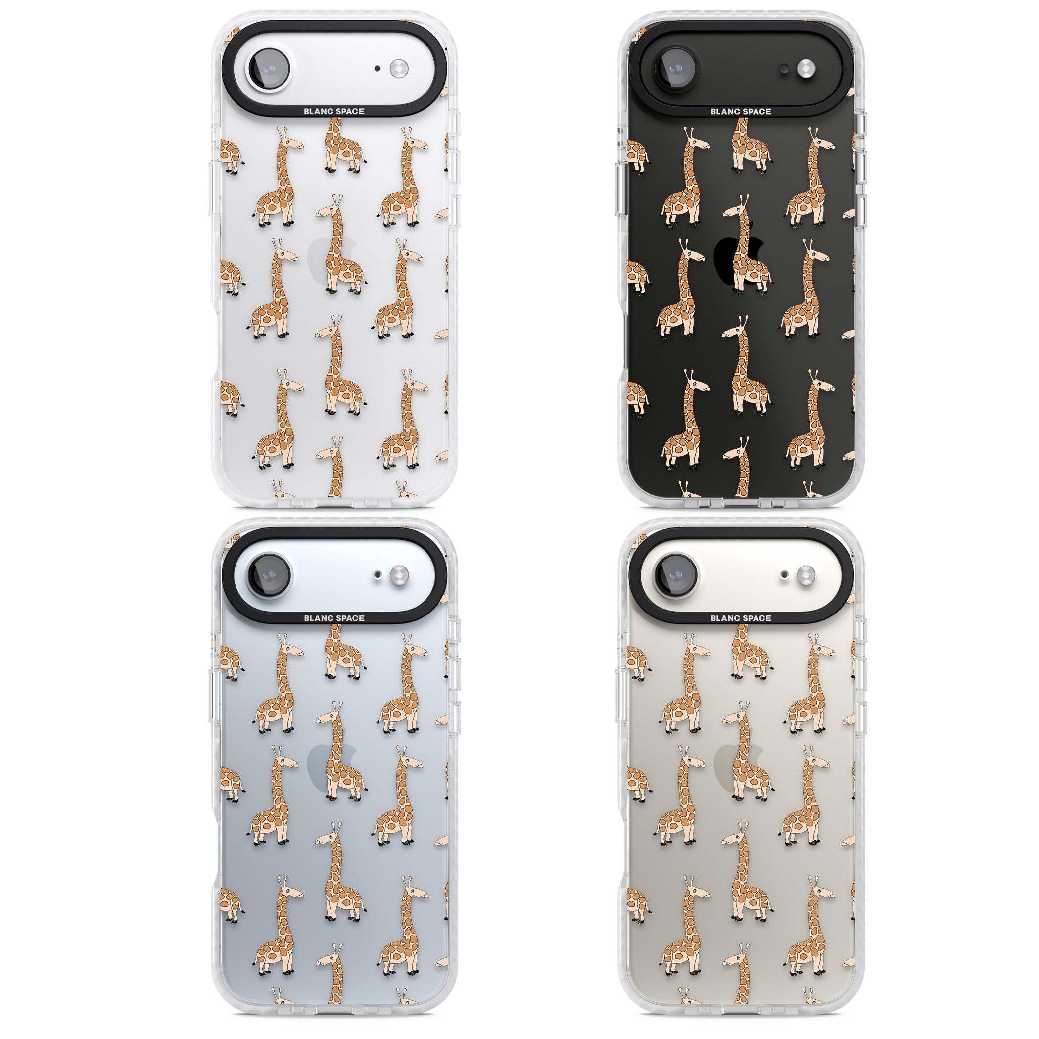 Cute Giraffe Pattern Clear iPhone 17 Air Impact Clear Phone Case APT Impact Protection