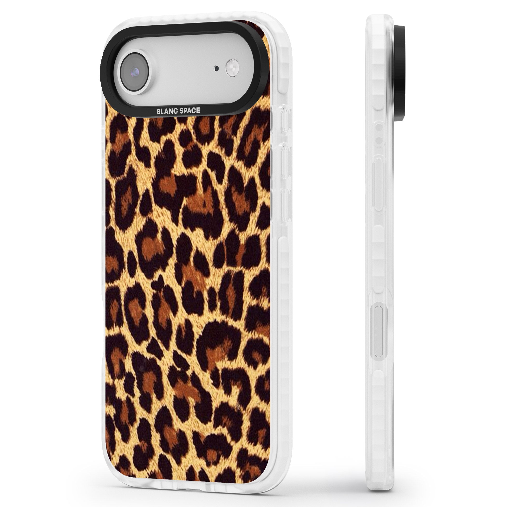 Gold Leopard Print iPhone 17 Air Impact Clear Phone Case Side Profile