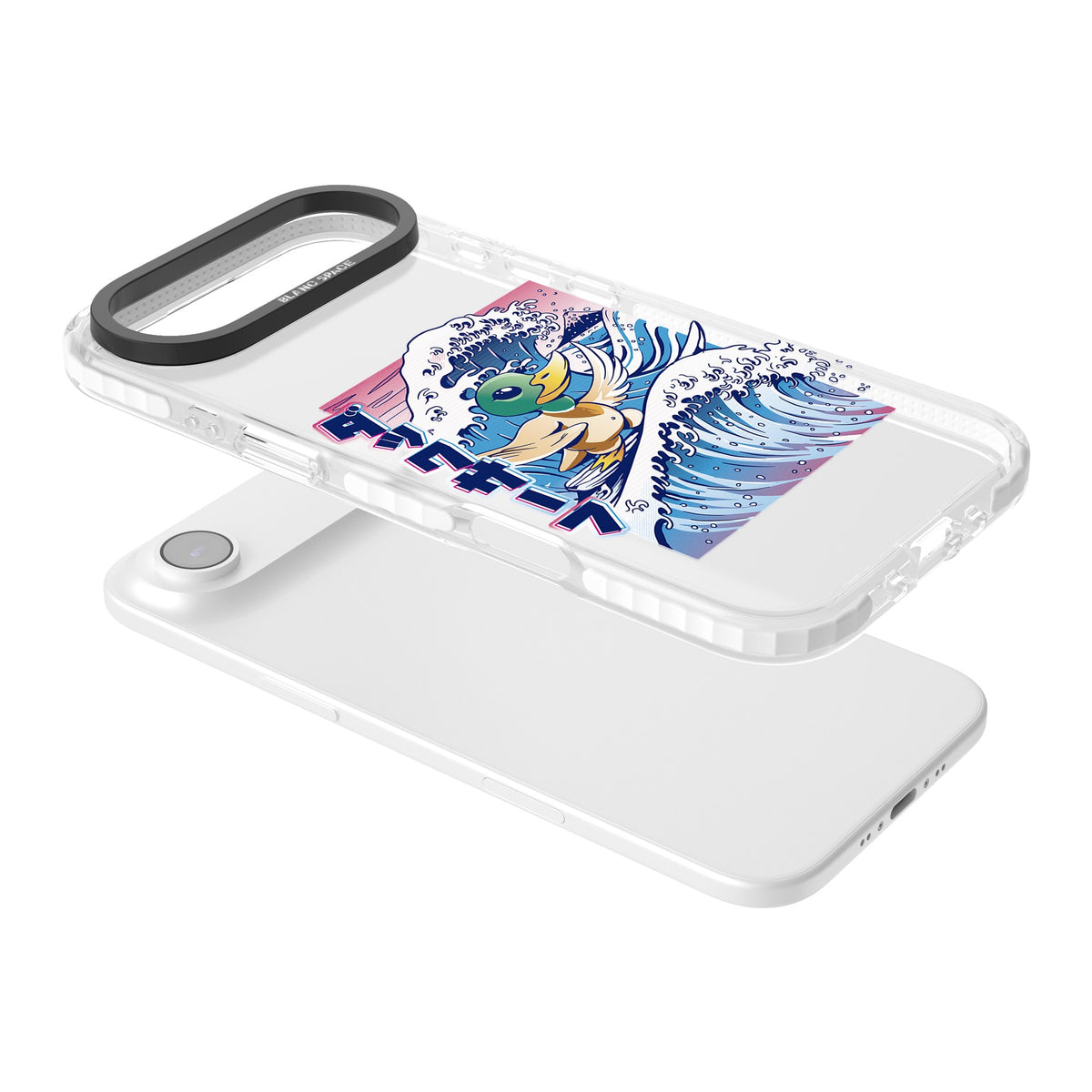 Duck Surf iPhone Air Impact Clear Phone Case angled