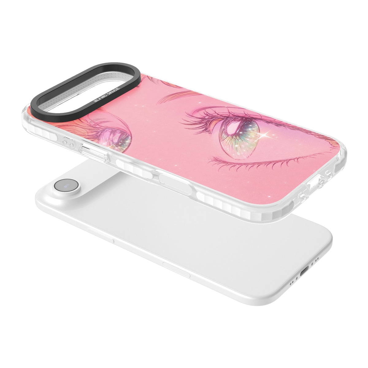 Pink Ethereal Gaze iPhone Air Impact Clear Phone Case angled