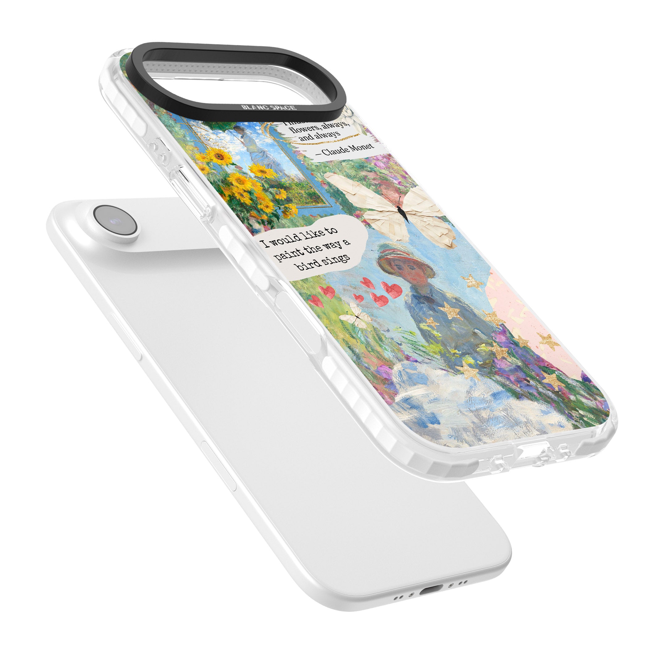 Monet 'Way A Bird Sings' Collage iPhone 17 Air Impact Clear Phone Case Colours