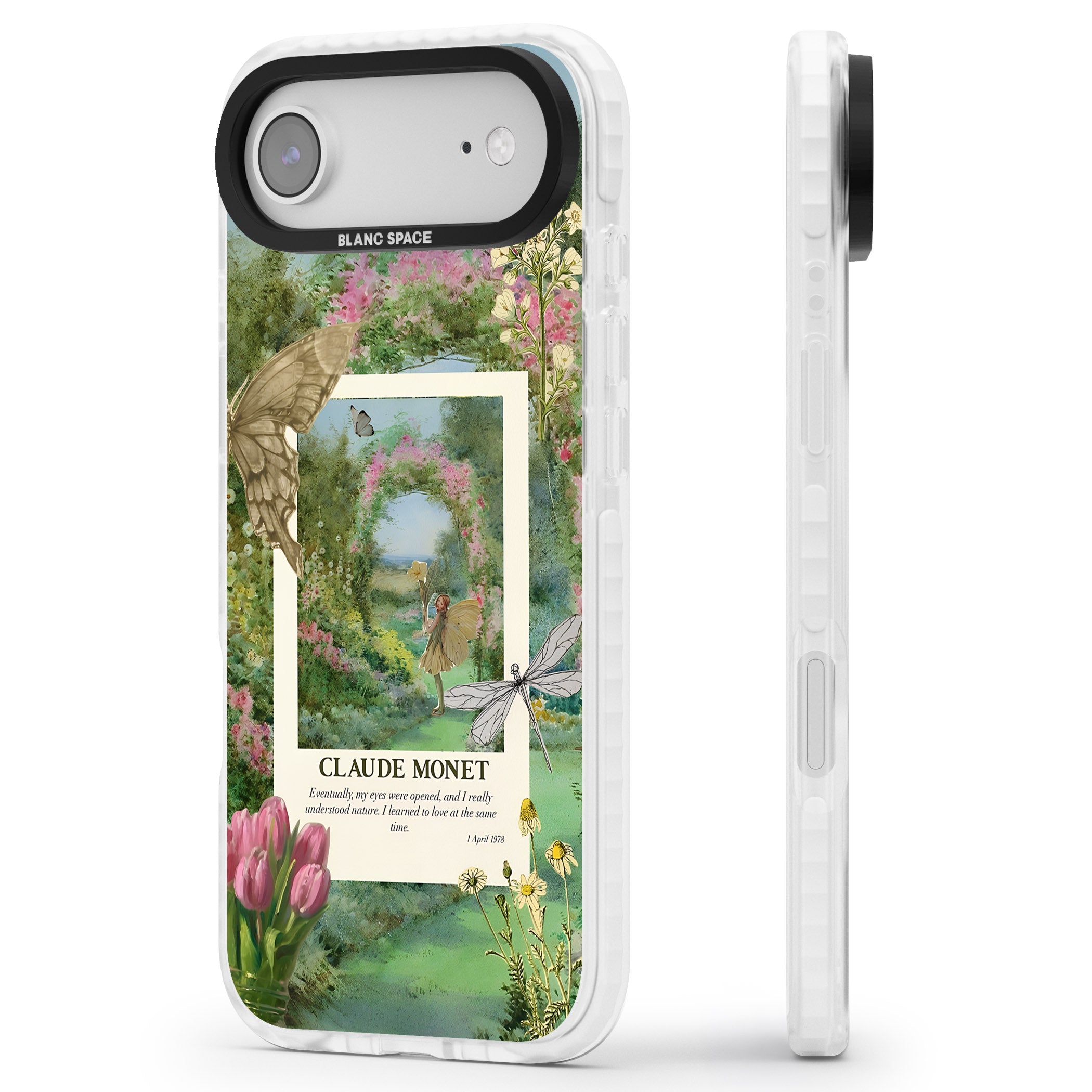 Monet Fairy Garden iPhone 17 Air Impact Clear Phone Case Side Profile