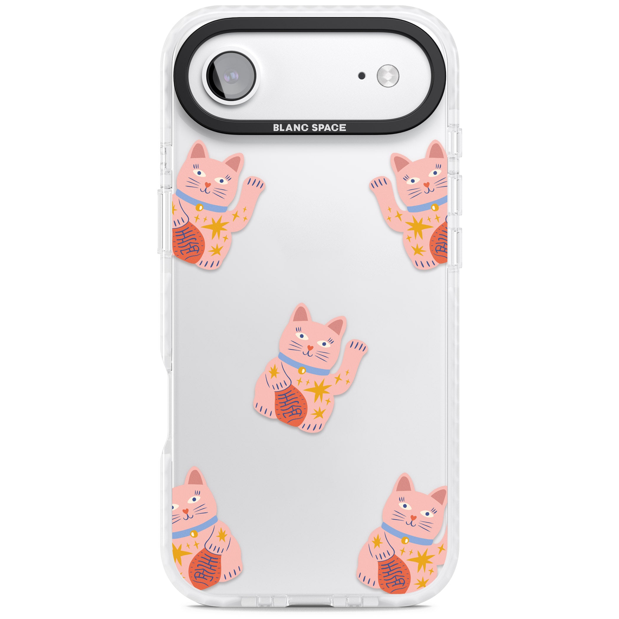 Waving Cat Pattern iPhone 17 Air Impact Clear Phone Case