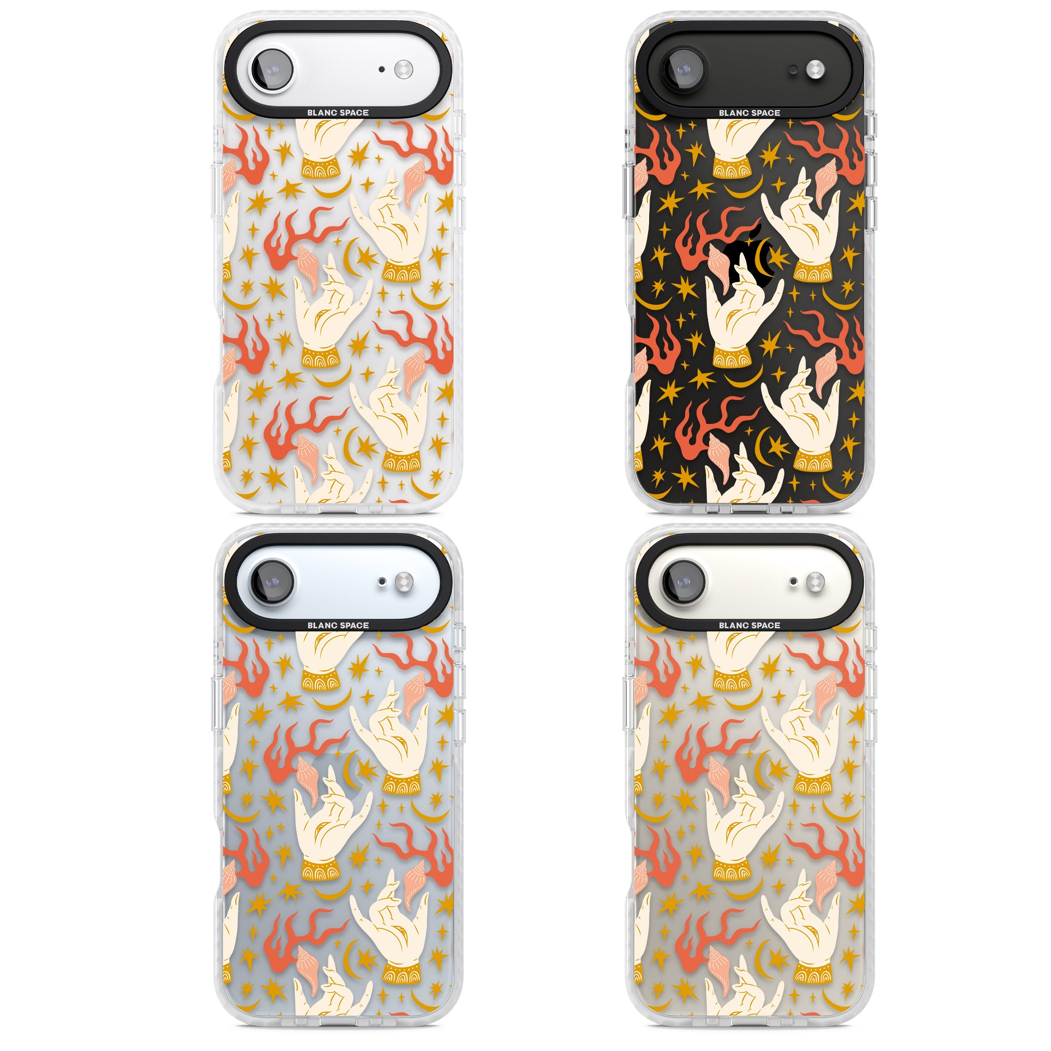 Hand Watcher Pattern iPhone 17 Air Impact Clear Phone Case APT Impact Protection