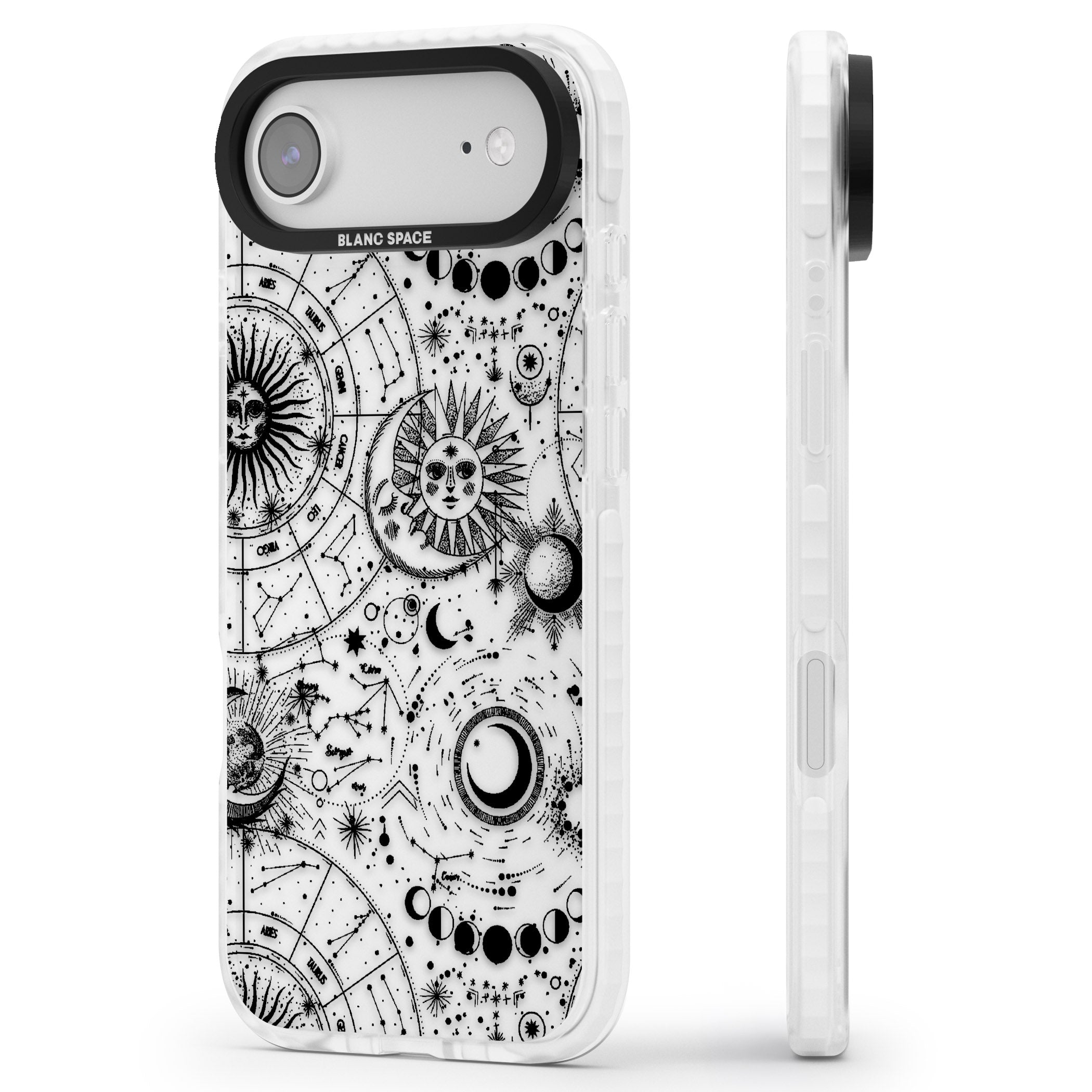 Celestial Zodiac iPhone 17 Air Impact Clear Phone Case Side Profile