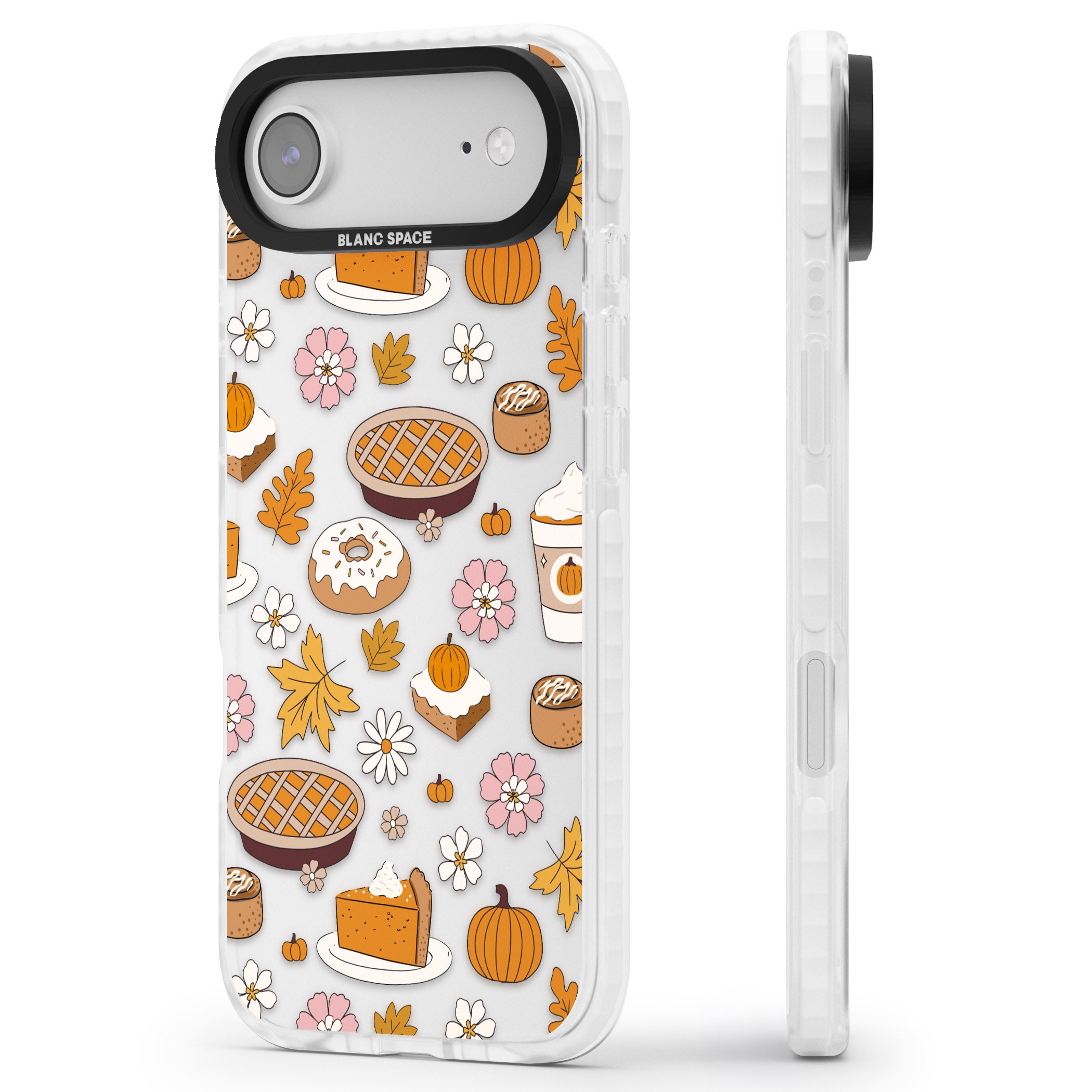 Pumpkin Pie Autumn Treats iPhone 17 Air Impact Clear Phone Case Side Profile