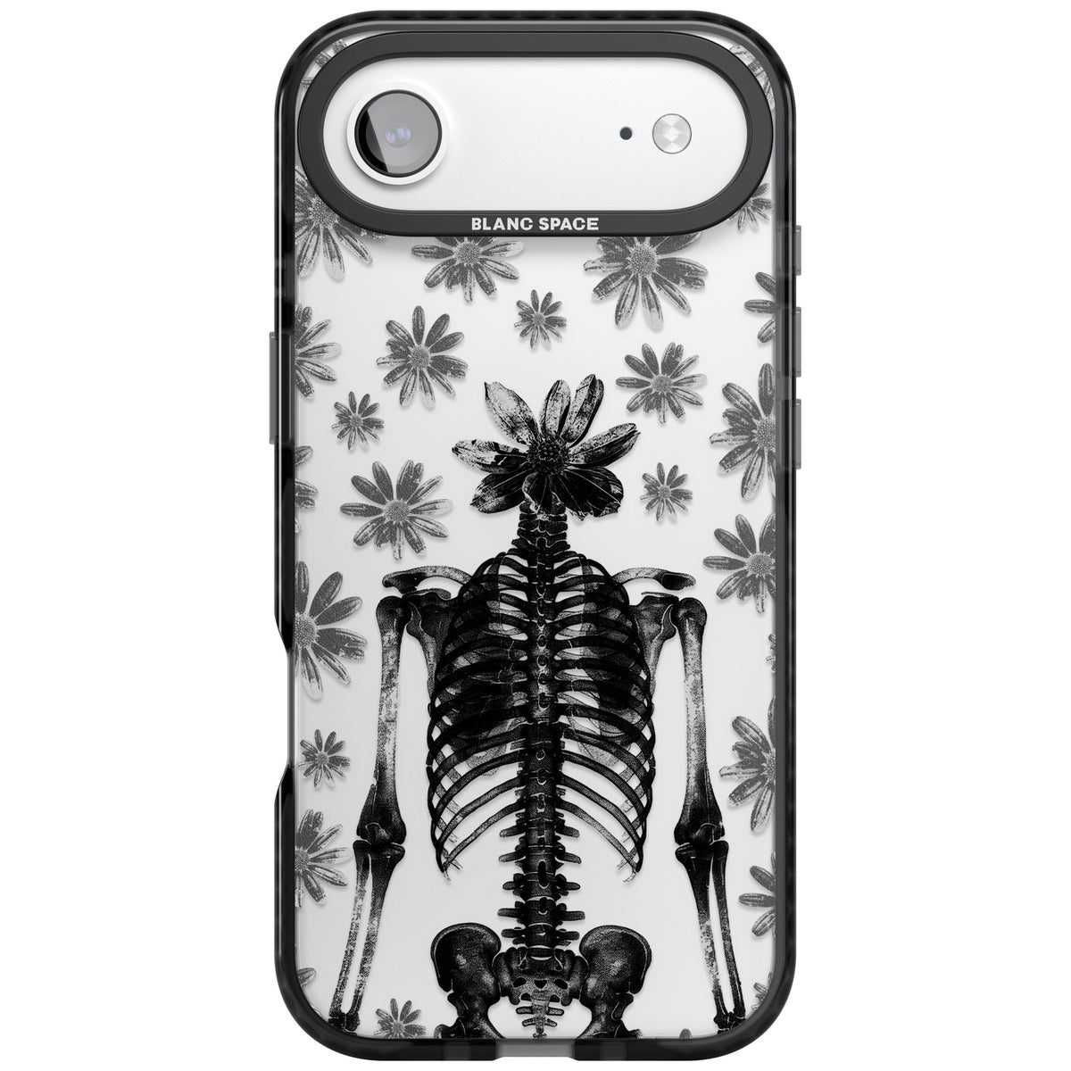 Skeleton Flower iPhone Air Impact Black Phone Case front