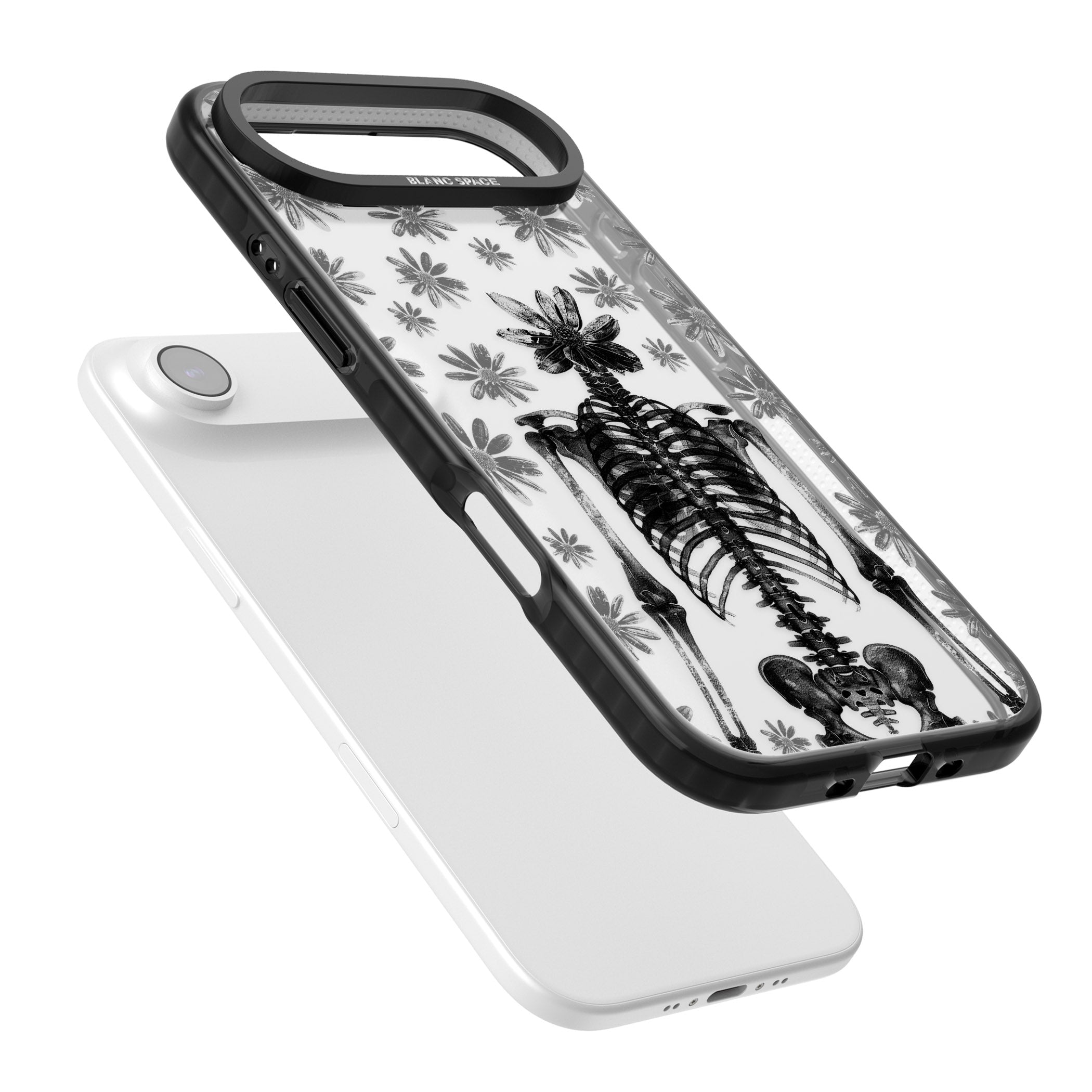 Skeleton Flower iPhone 17 Air Impact Black Phone Case Colours