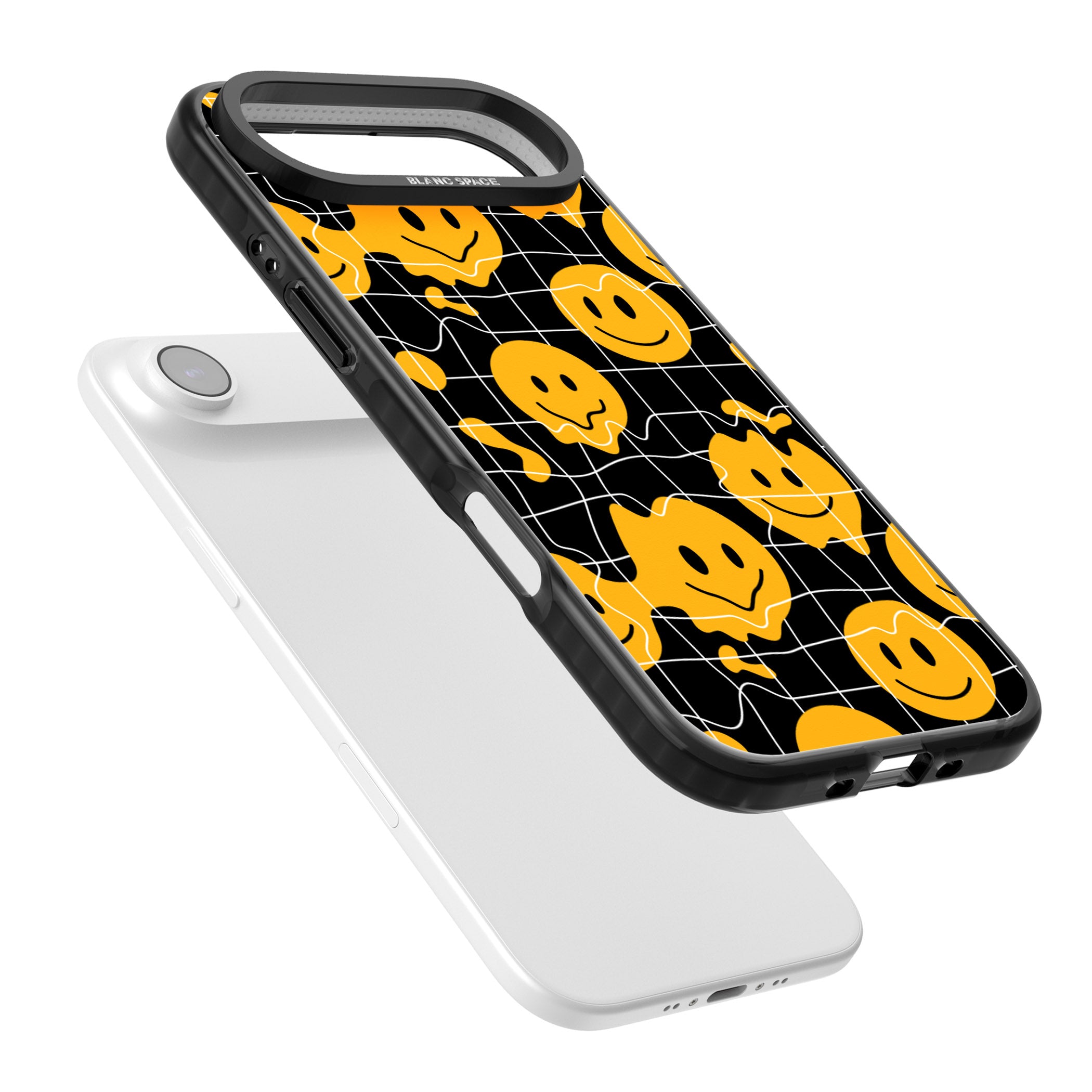 Acid Face Grid Pattern iPhone 17 Air Impact Black Phone Case Colours
