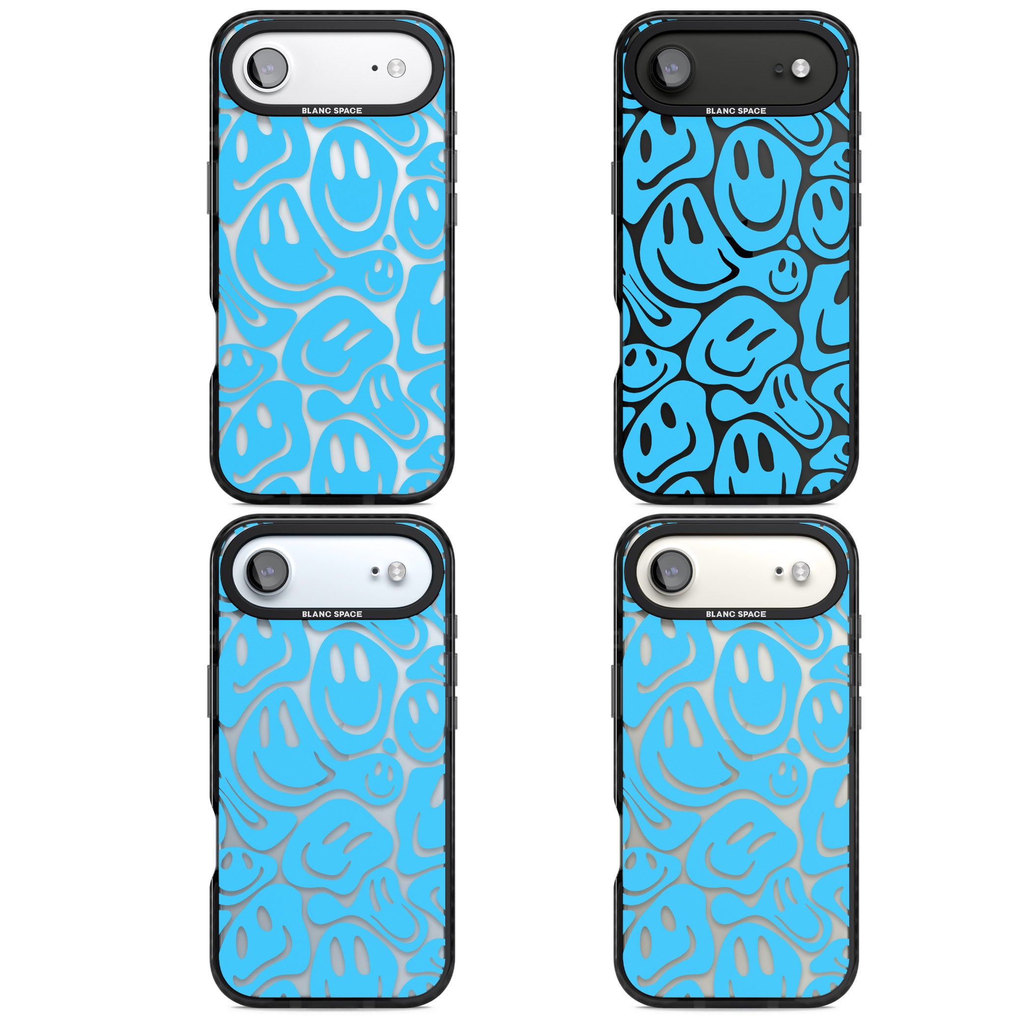 Blue Acid Faces iPhone 17 Air Impact Black Phone Case APT Impact Protection