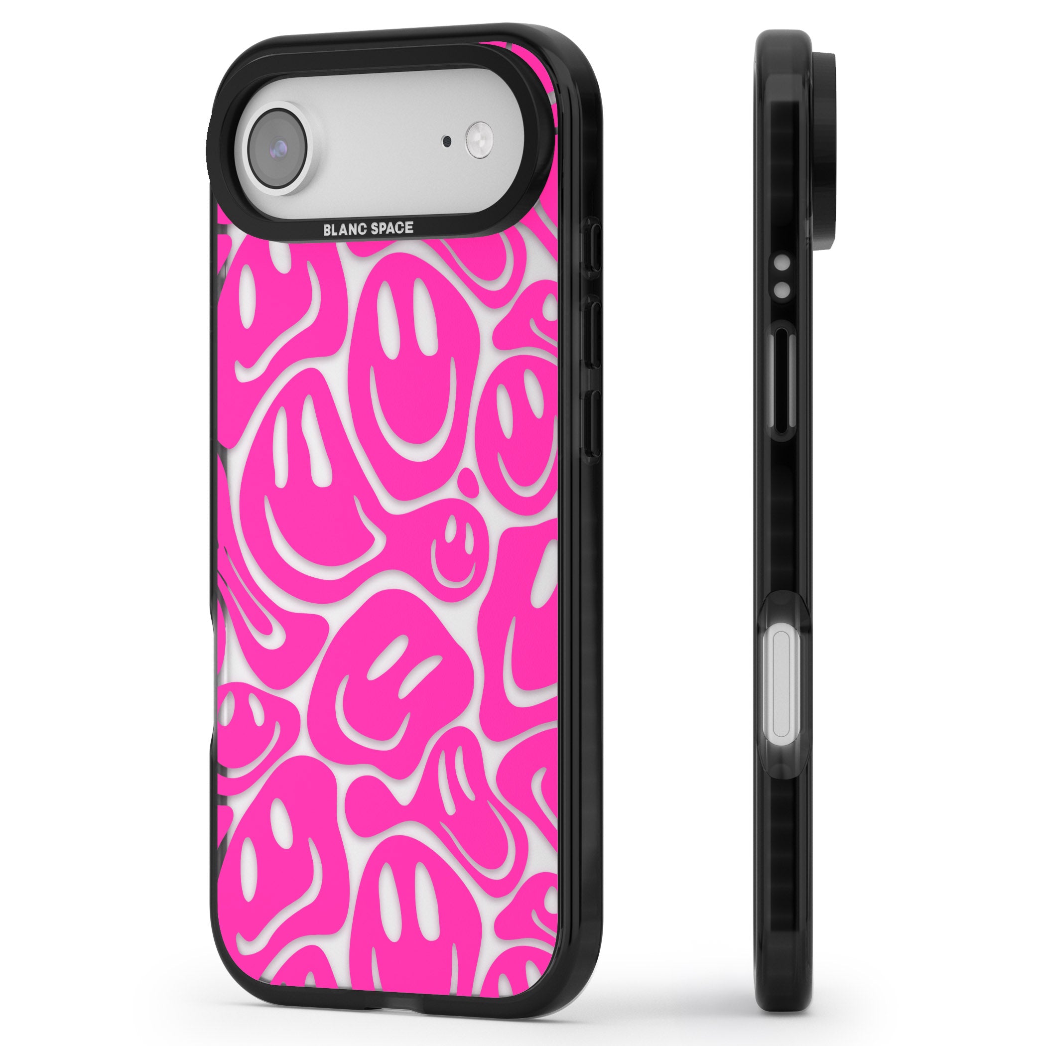 Pink Acid Faces iPhone 17 Air Impact Black Phone Case Side Profile