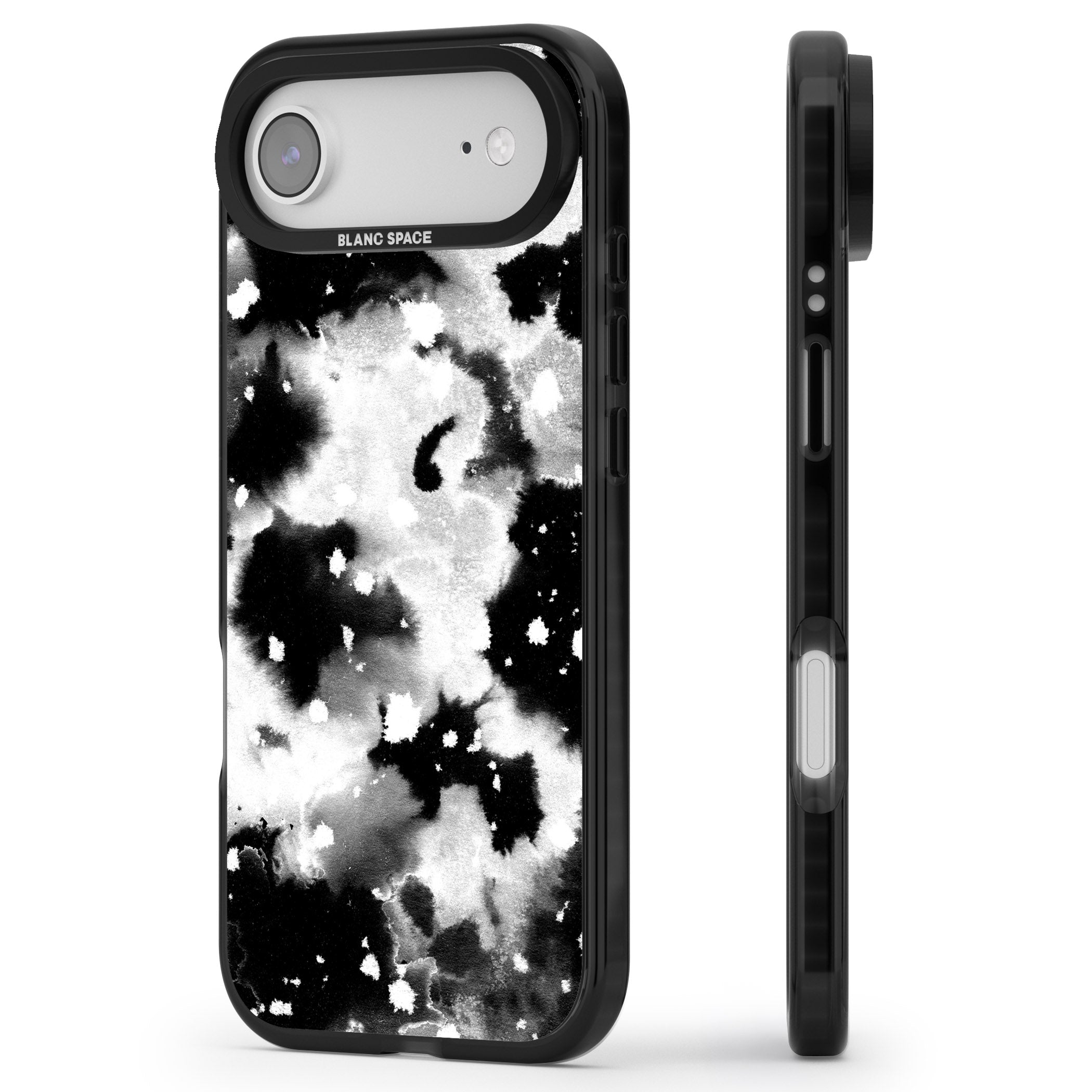 Acid Wash Ink Cloud iPhone 17 Air Impact Black Phone Case Side Profile