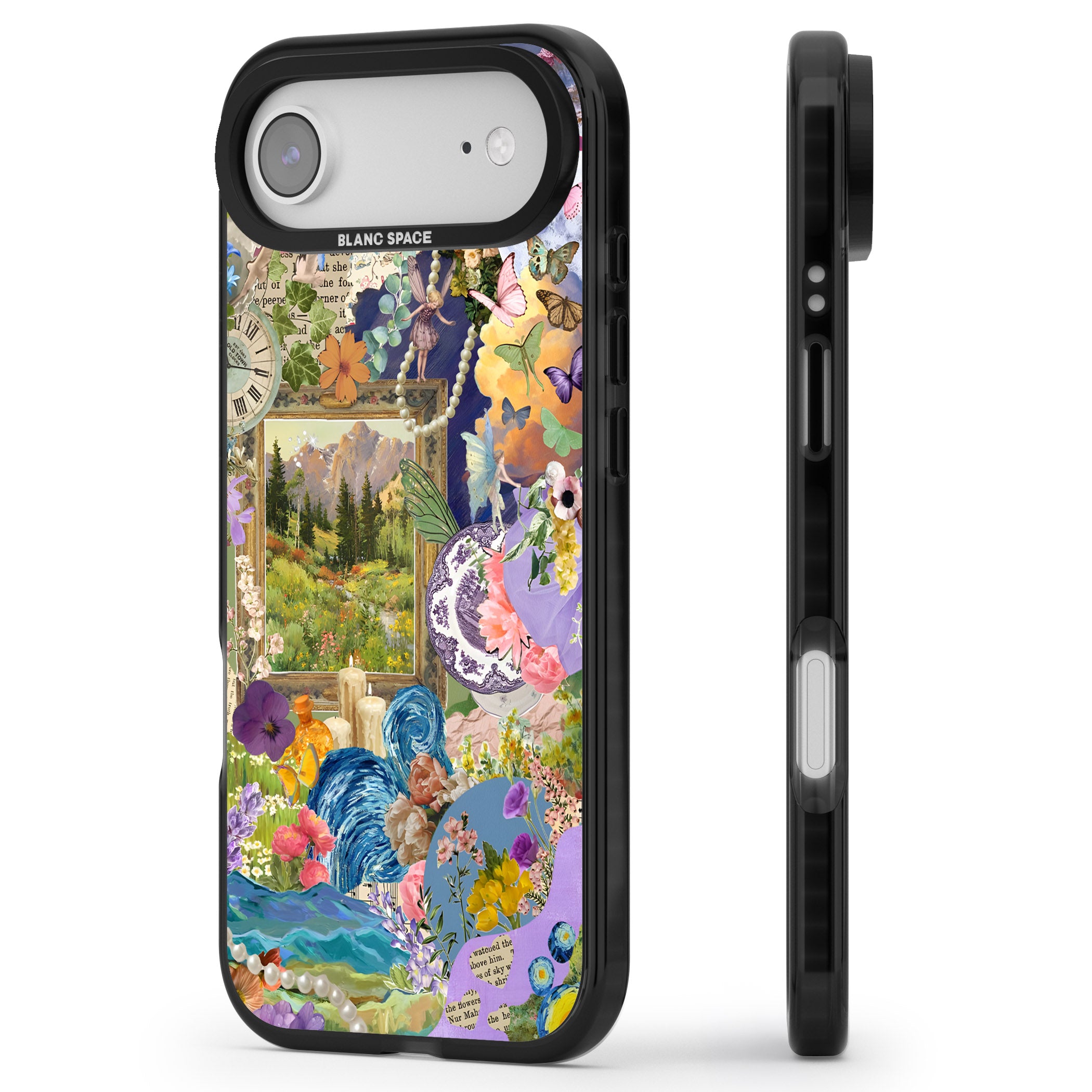 Vibrant Whimsy Collage iPhone 17 Air Impact Black Phone Case Side Profile