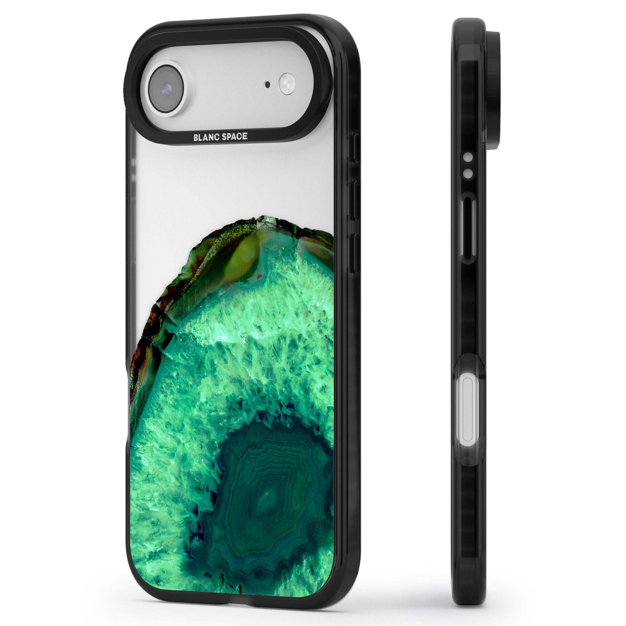 Emerald Geode iPhone 17 Air Impact Black Phone Case Side Profile