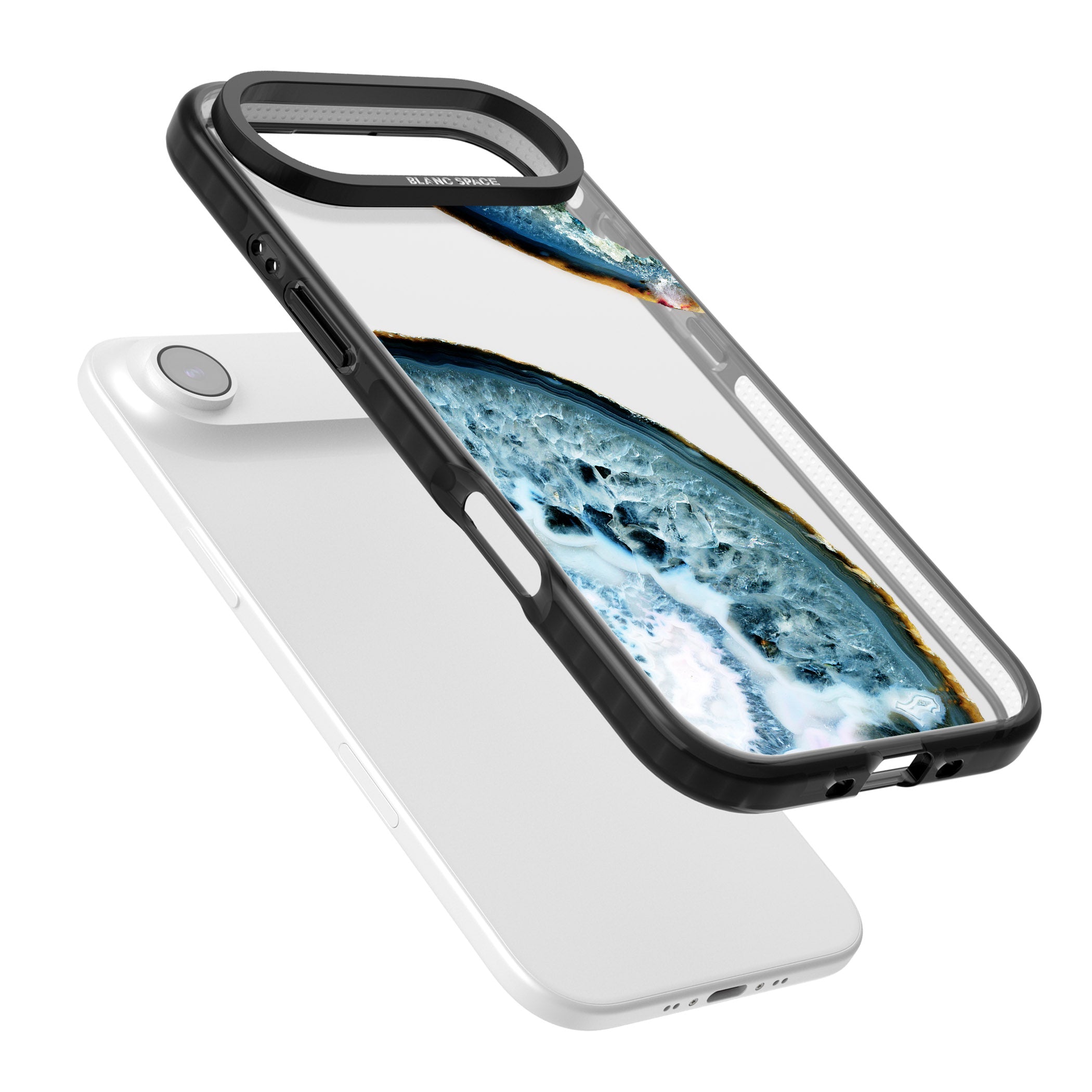 Blue Agate Slice iPhone 17 Air Impact Black Phone Case Colours