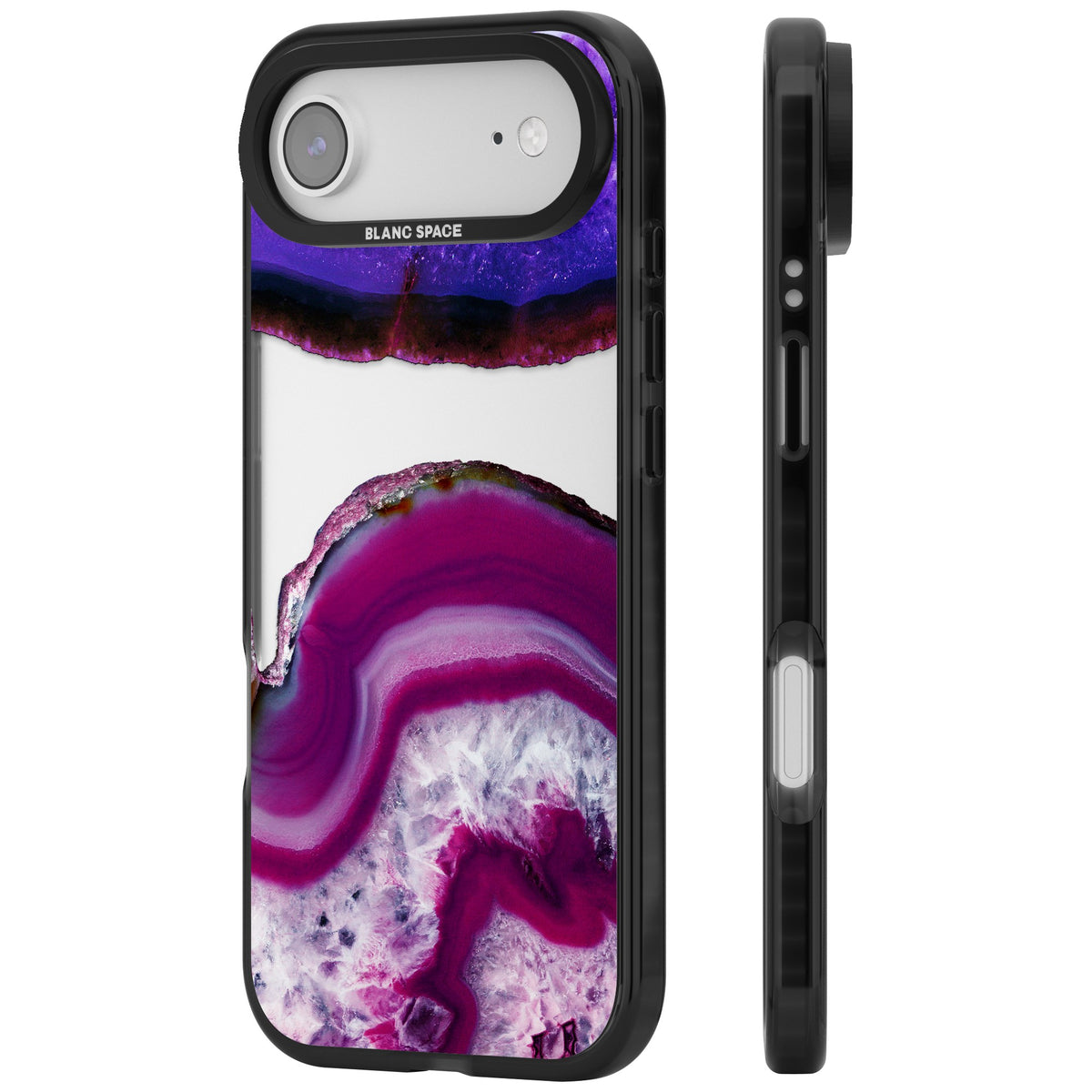 Amethyst Crystal Slice iPhone Air Impact Black Phone Case side