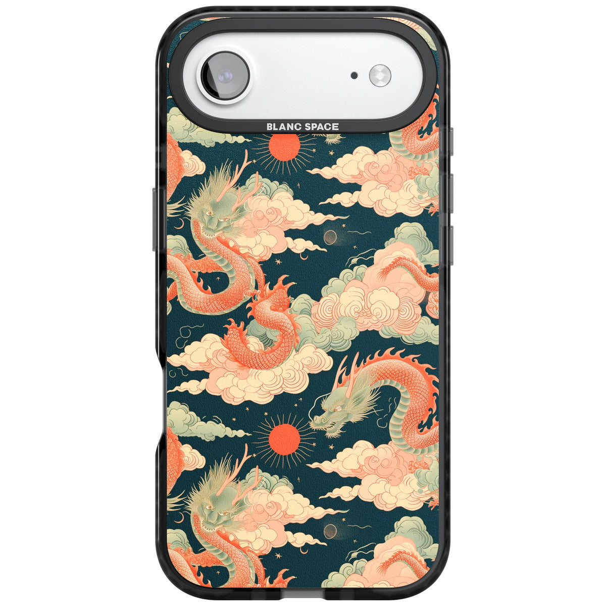 Chinese Dragons Clouds iPhone Air Impact Black Phone Case front