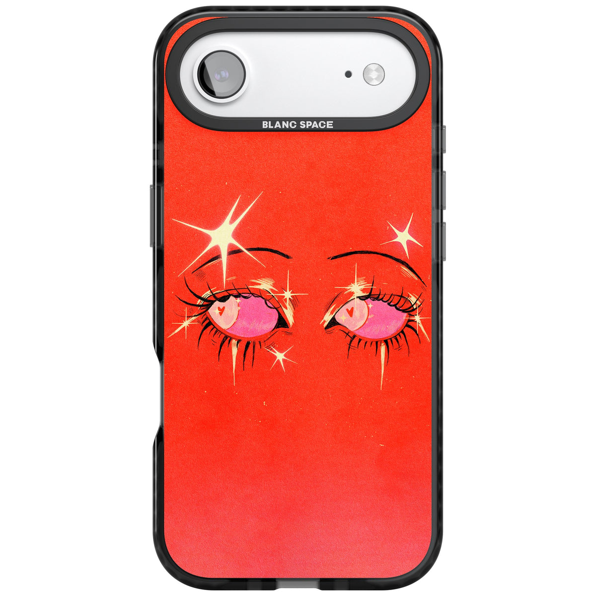 Pink Ethereal Eyes iPhone Air Impact Black Phone Case front