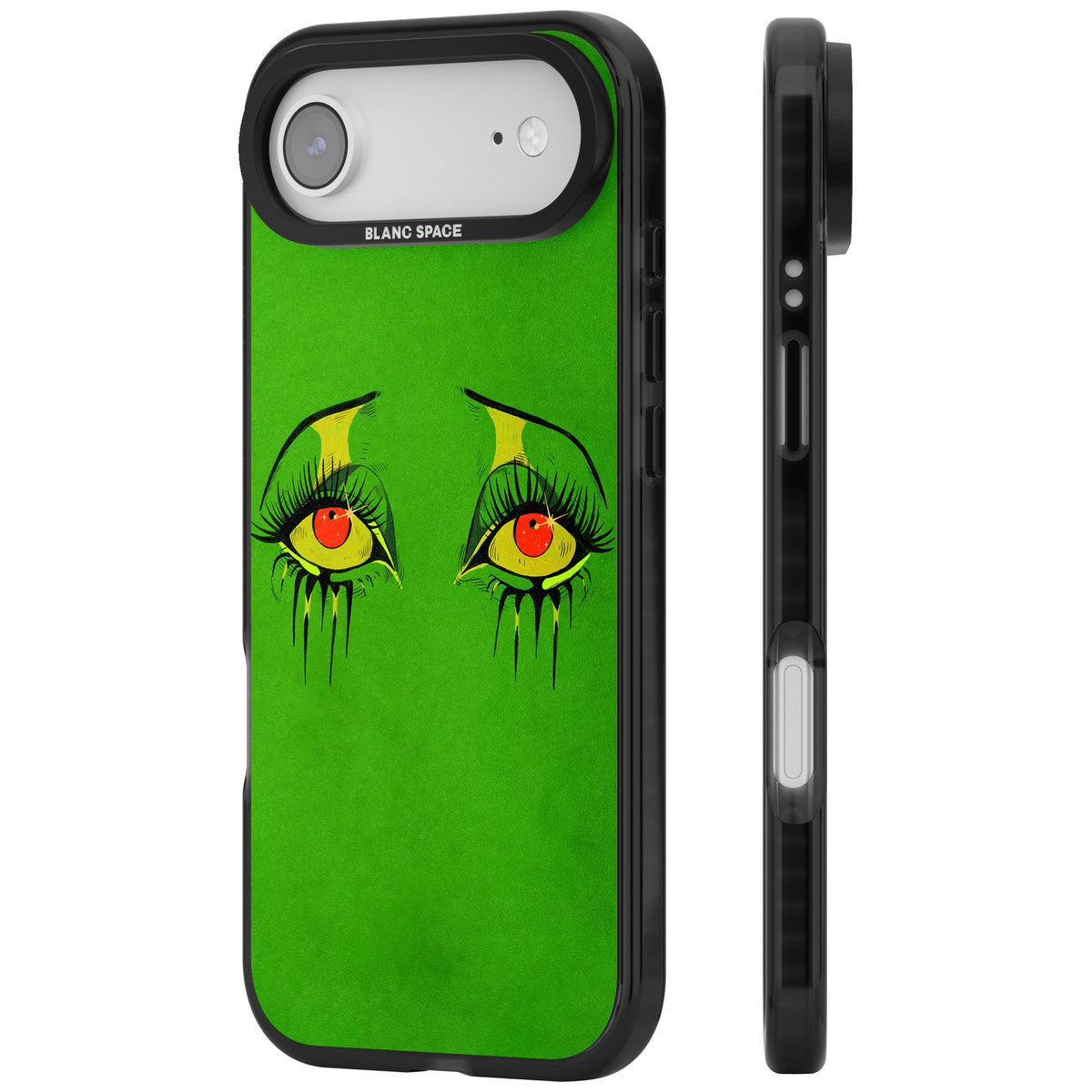Green Enchanted Eyes iPhone Air Impact Black Phone Case side