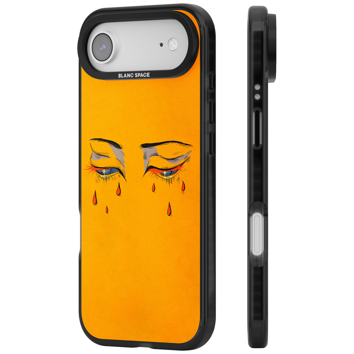 Yellow Tearful Eyes iPhone Air Impact Black Phone Case side
