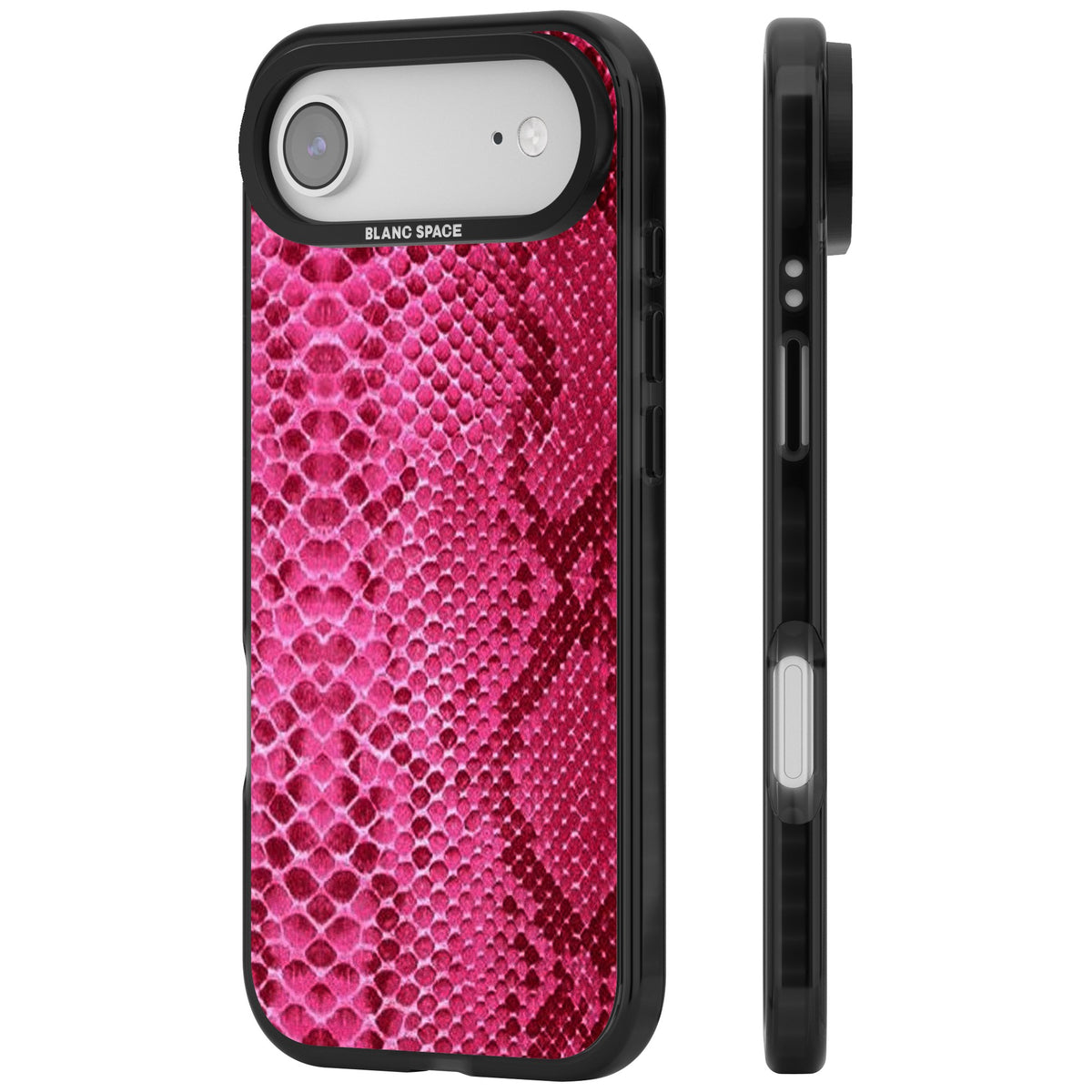 Pink Snakeskin iPhone Air Impact Black Phone Case side