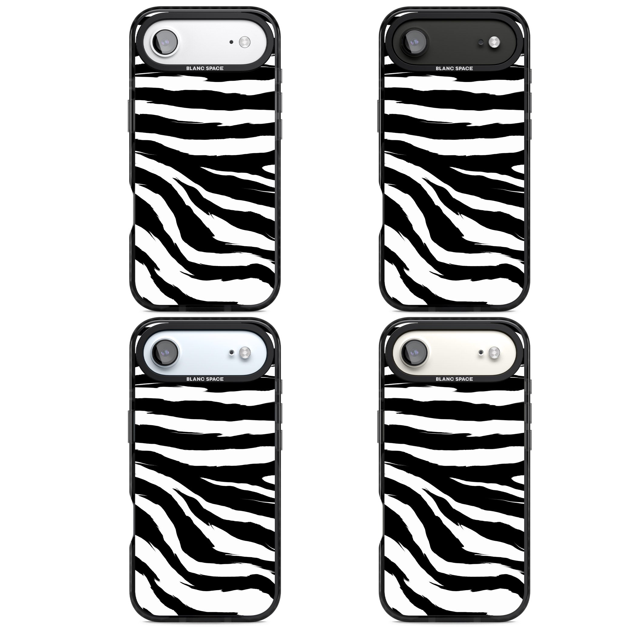 Black Zebra Print iPhone 17 Air Impact Black Phone Case APT Impact Protection