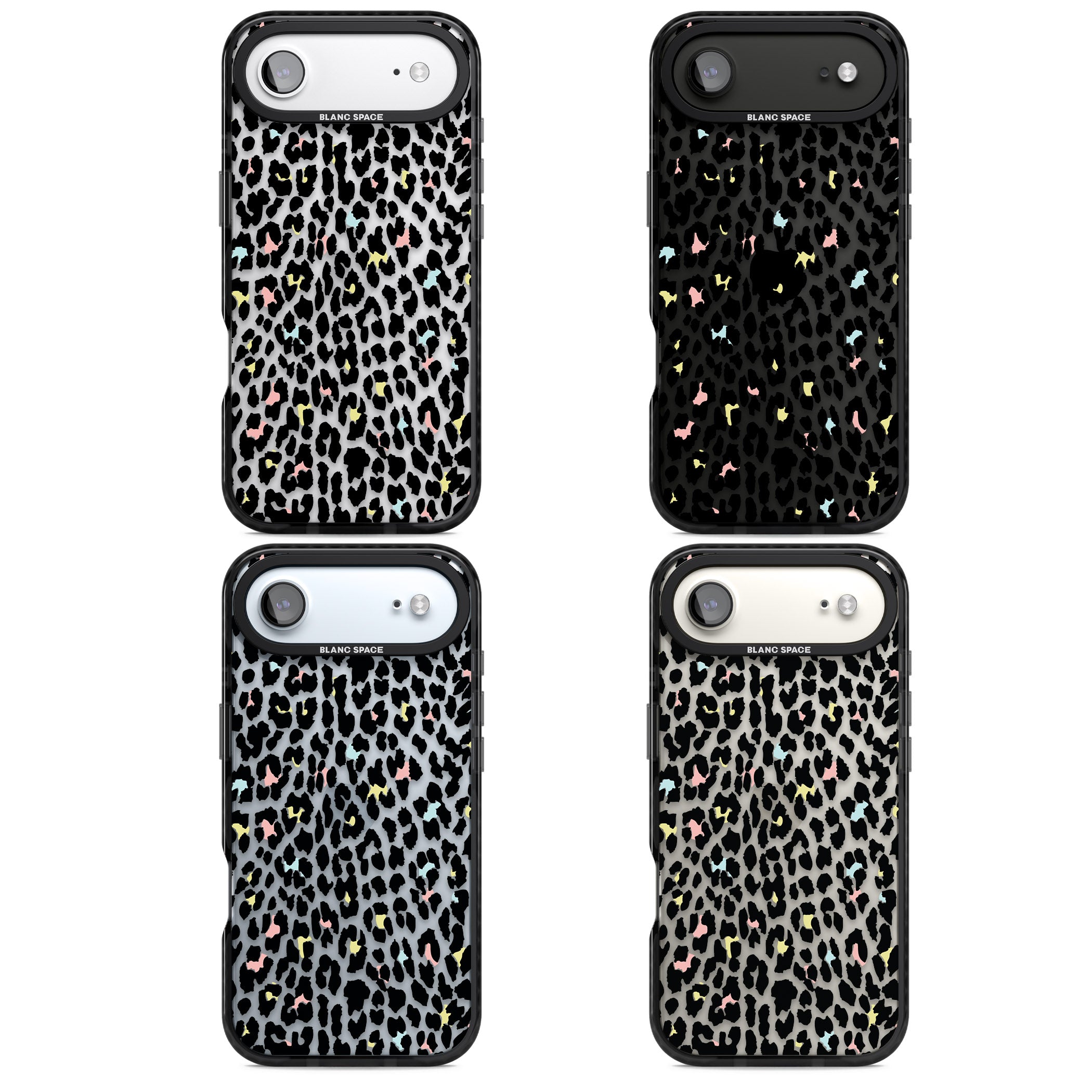 Pastel Leopard Print iPhone 17 Air Impact Black Phone Case APT Impact Protection