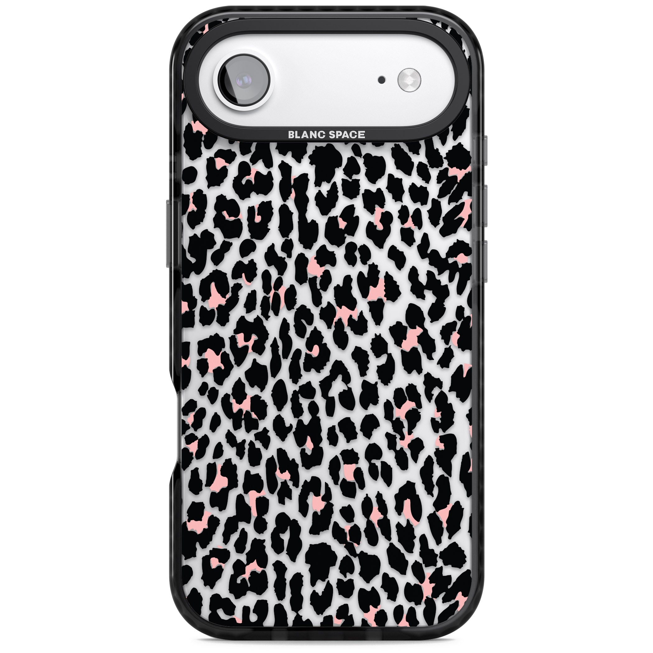 Pink Leopard Print iPhone 17 Air Impact Black Phone Case