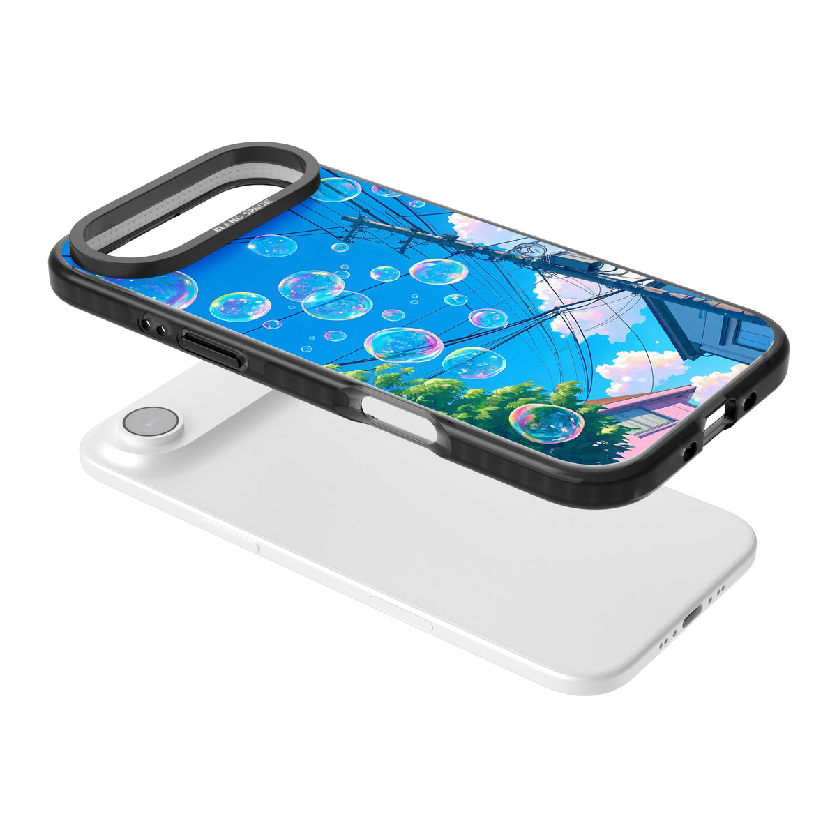 Suburban Bubbles iPhone Air Impact Black Phone Case angled