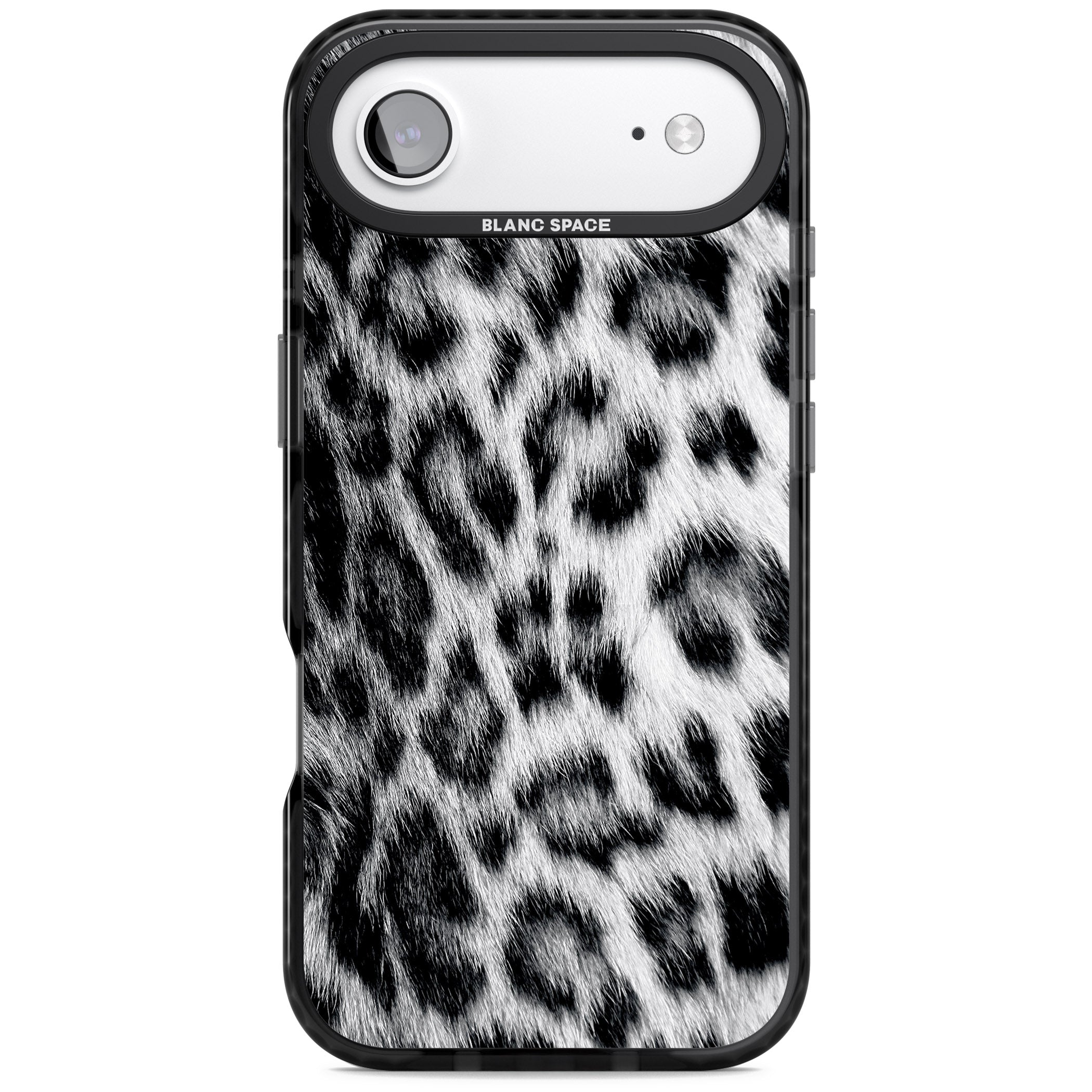 Animal Fur Pattern Snow Leopard iPhone 17 Air Impact Black Phone Case
