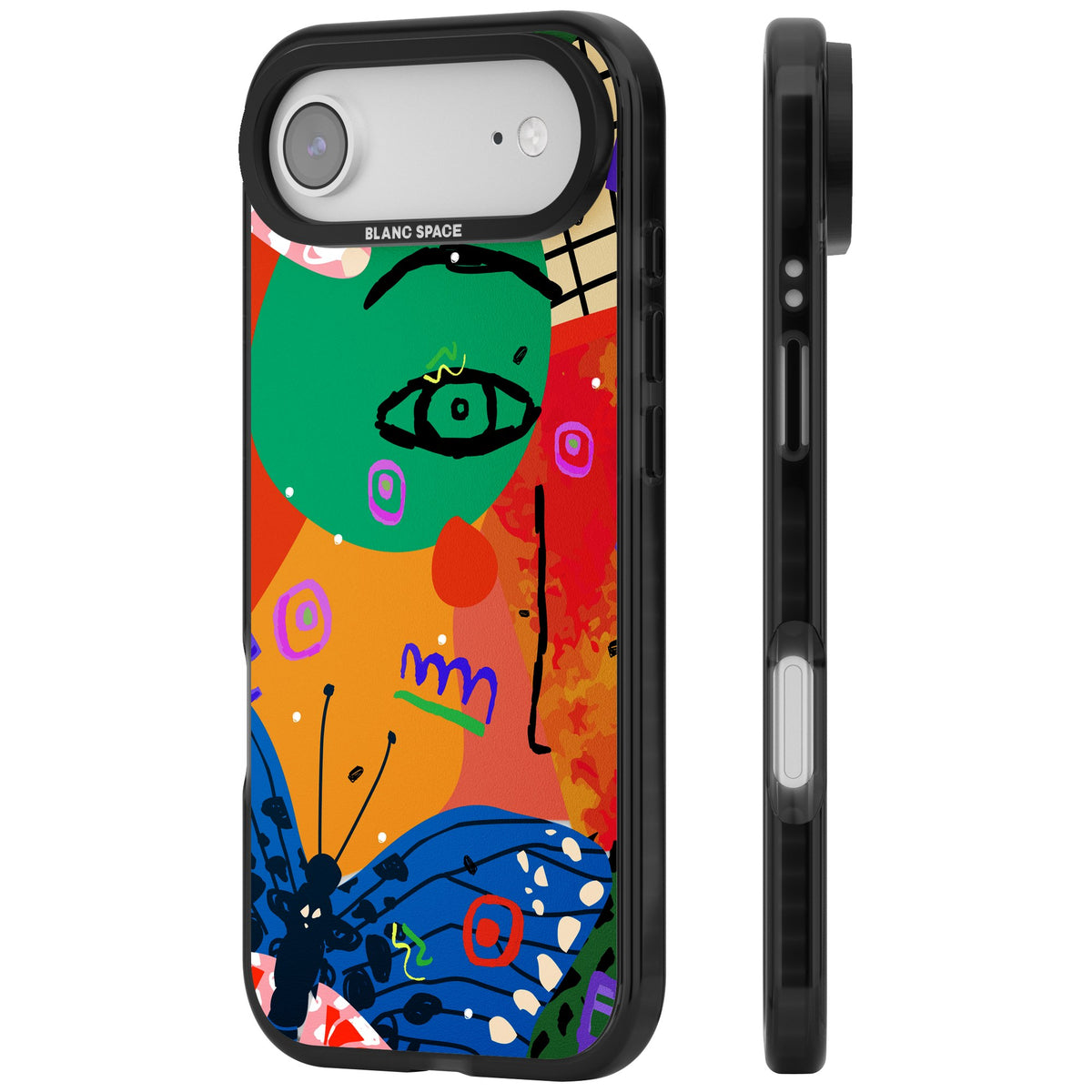 Abstract Butterfly iPhone Air Impact Black Phone Case side