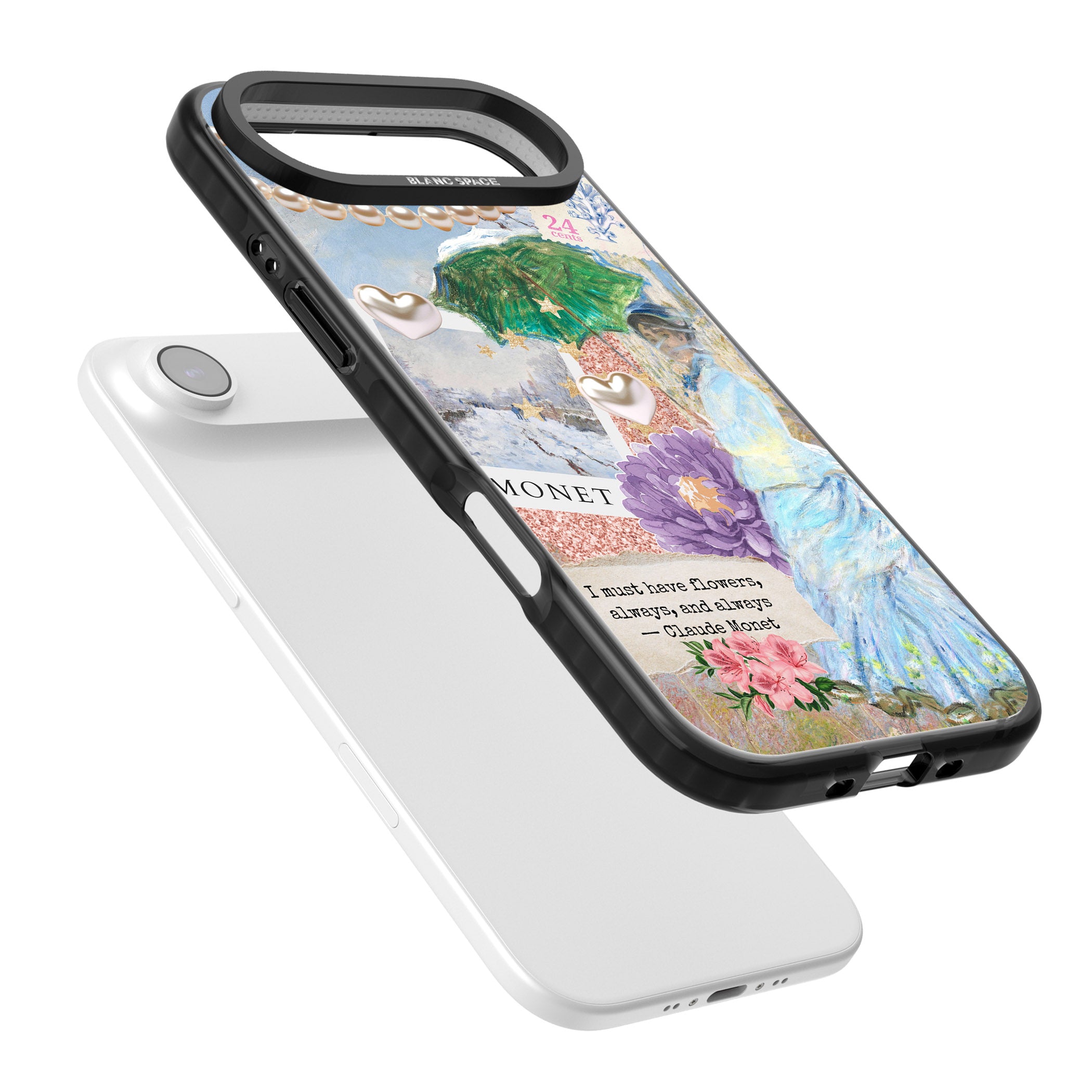 Monet 'Must Have Flowers' Collage iPhone 17 Air Impact Black Phone Case Colours
