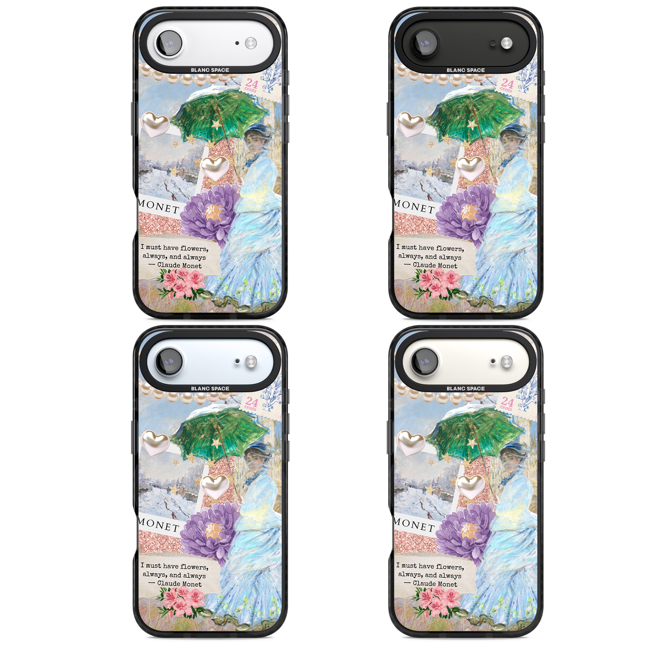 Monet 'Must Have Flowers' Collage iPhone 17 Air Impact Black Phone Case APT Impact Protection