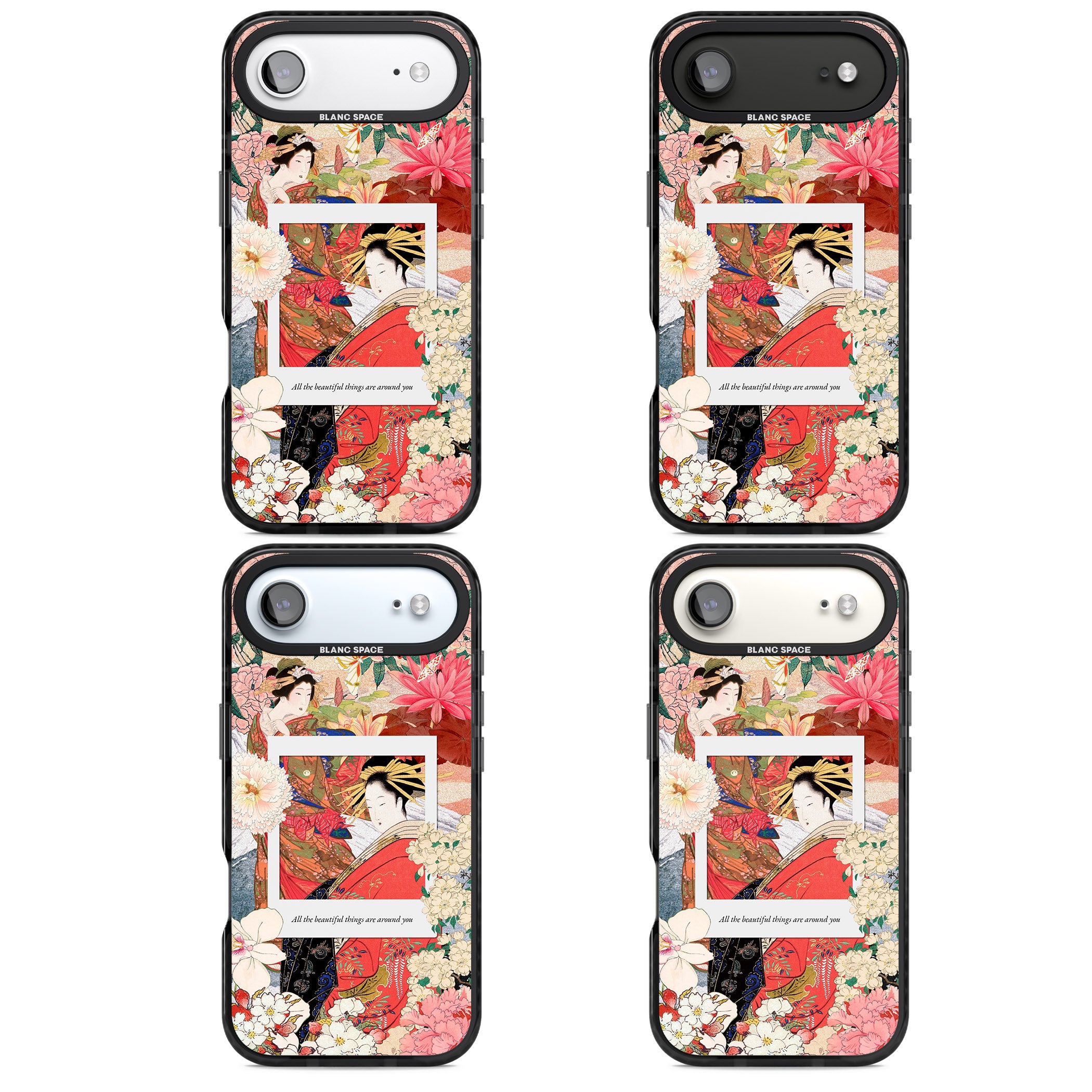 Woodblock Geisha iPhone 17 Air Impact Black Phone Case APT Impact Protection