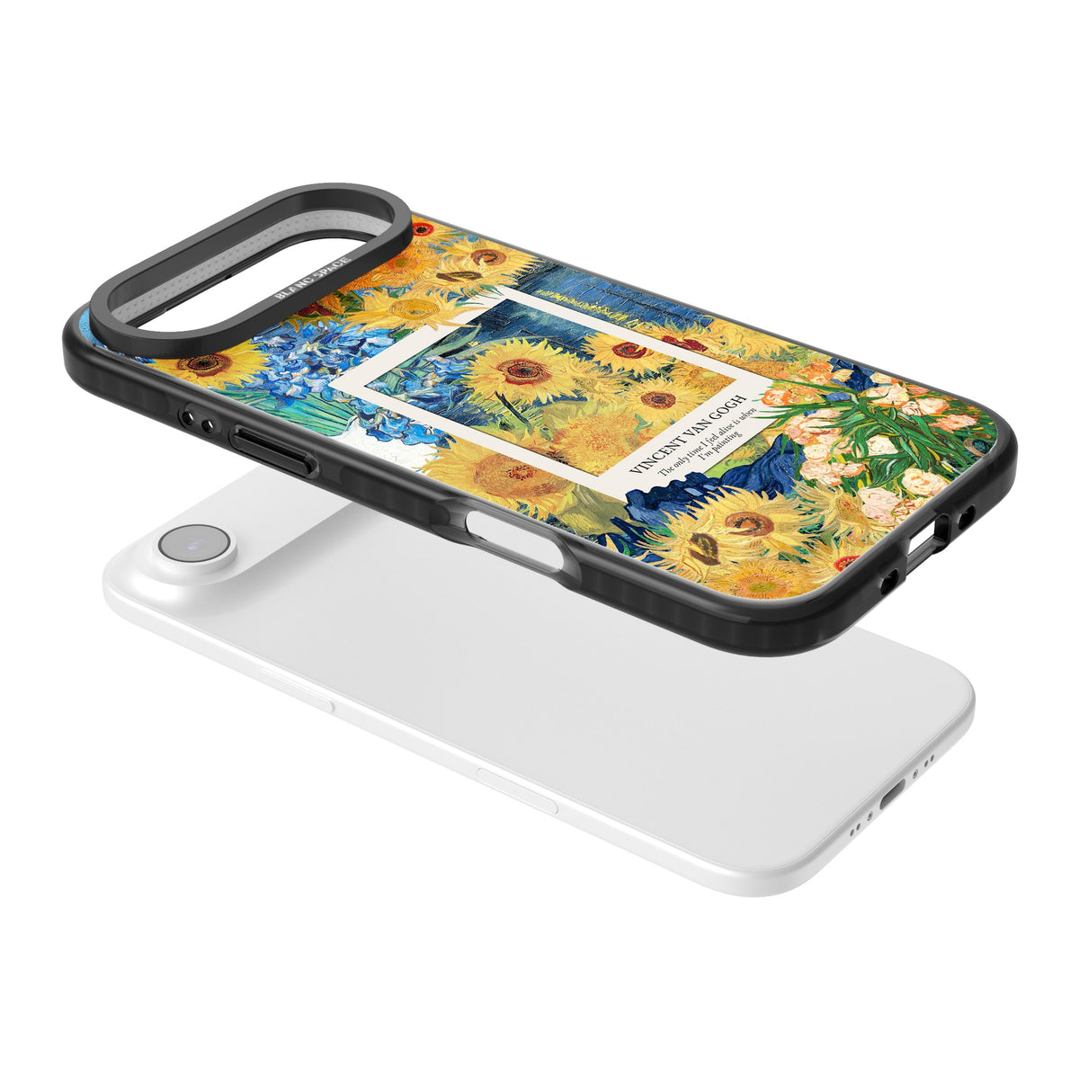 Van Gogh Sunflowers iPhone Air Impact Black Phone Case angled