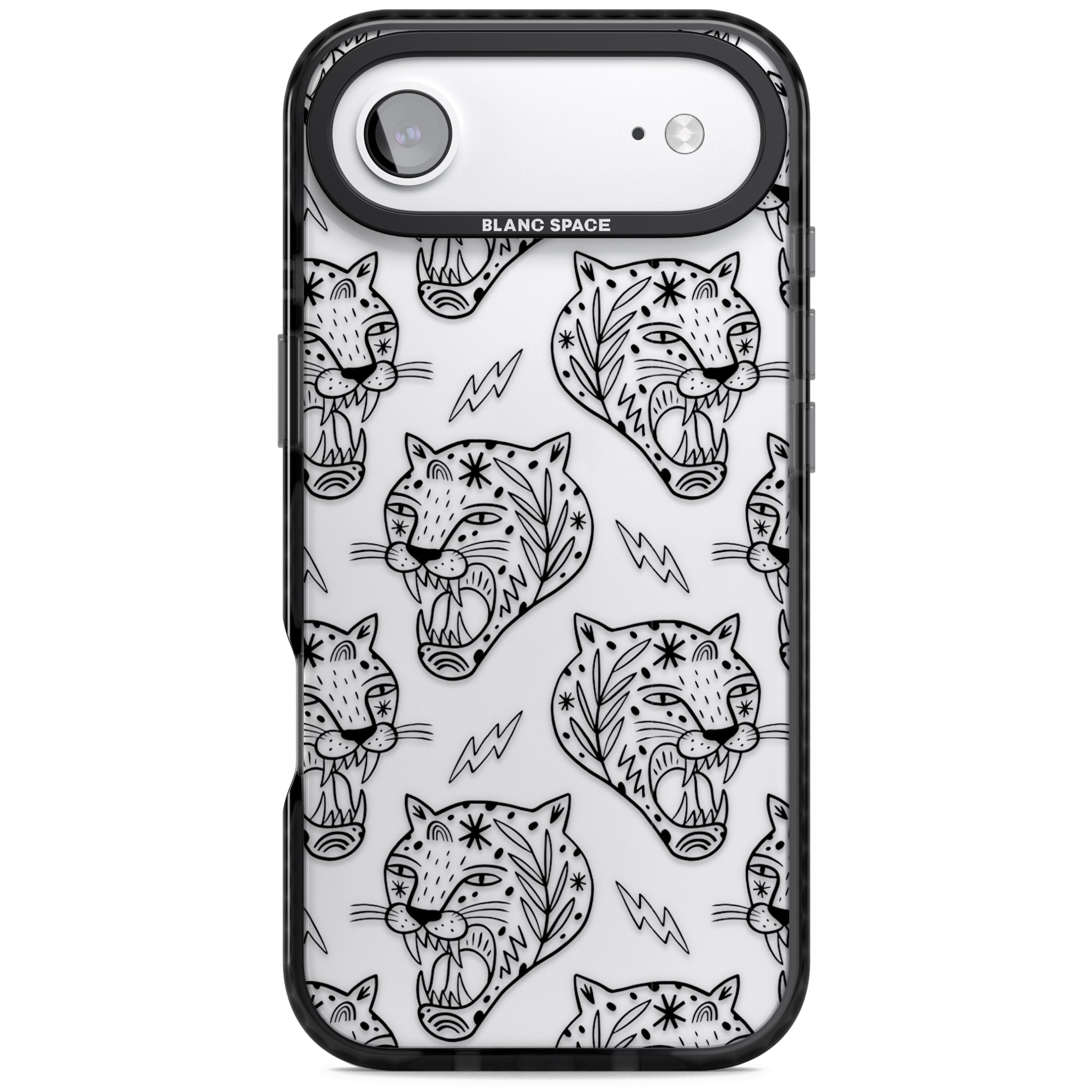 Black Tiger Roar Pattern iPhone 17 Air Impact Black Phone Case
