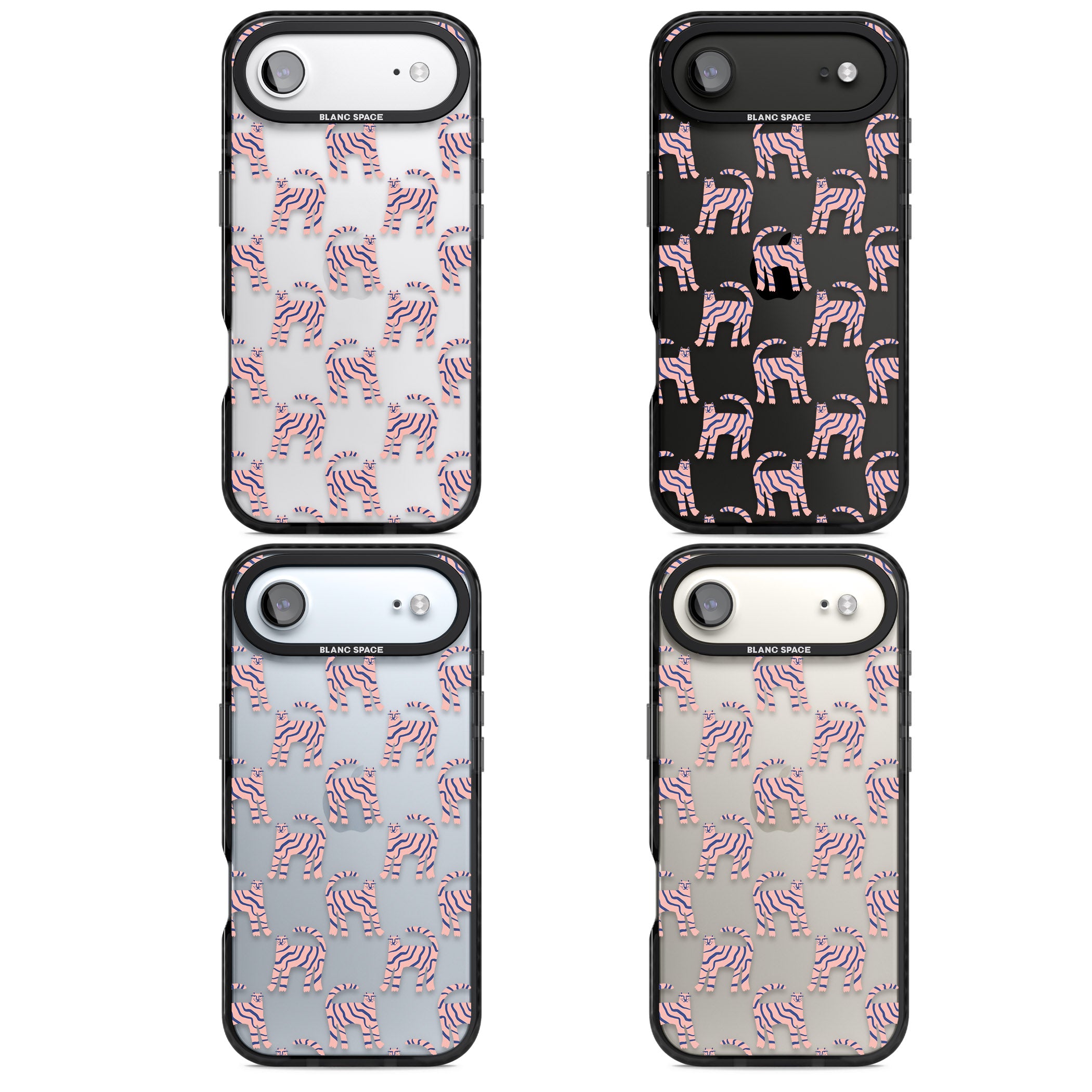 Pink And Blue Cat Pattern iPhone 17 Air Impact Black Phone Case APT Impact Protection