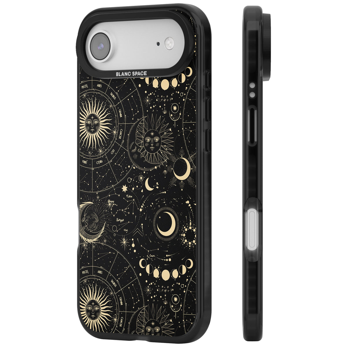 Celestial Cipher iPhone Air Impact Black Phone Case side