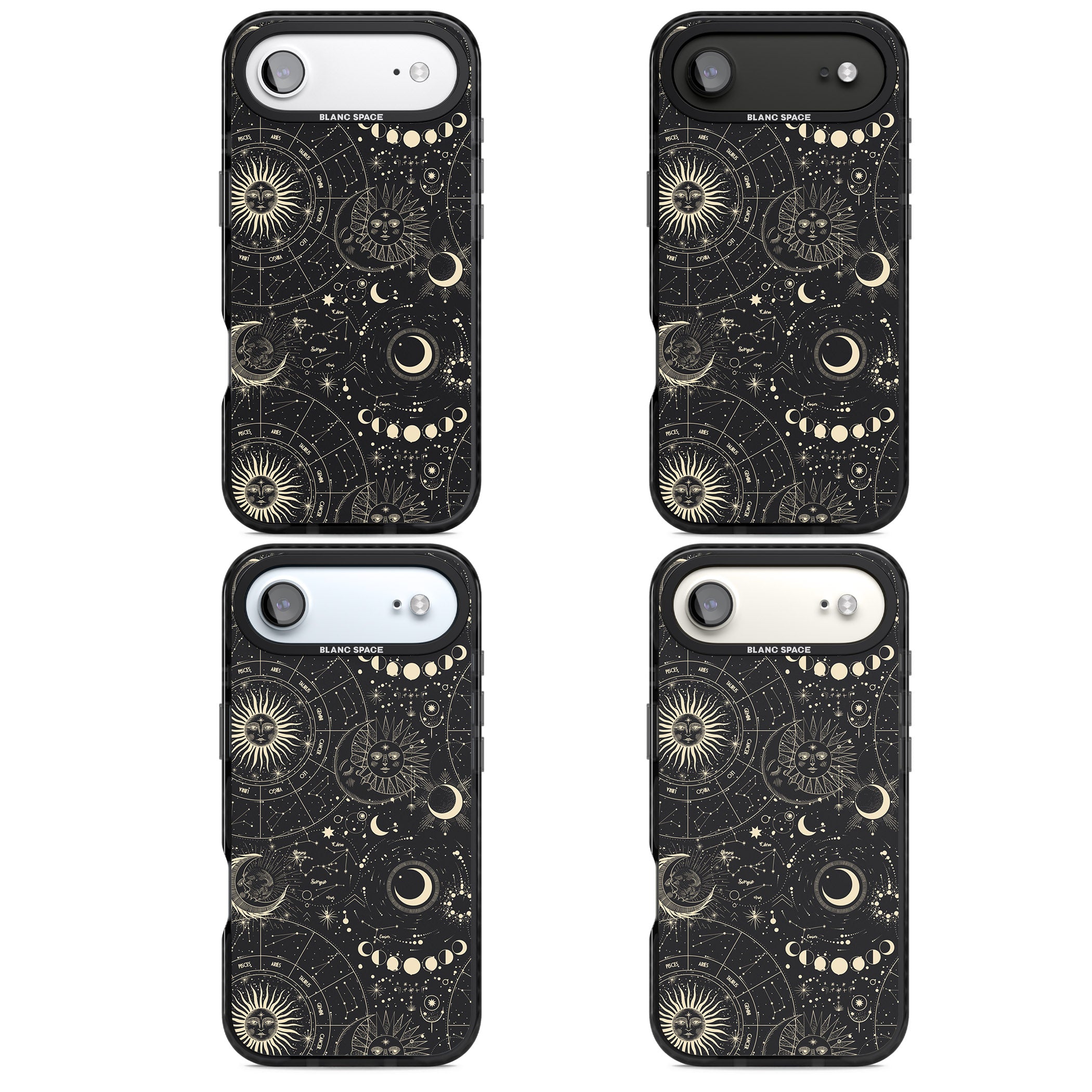 Celestial Suns, Moons & Zodiacs iPhone 17 Air Impact Black Phone Case APT Impact Protection