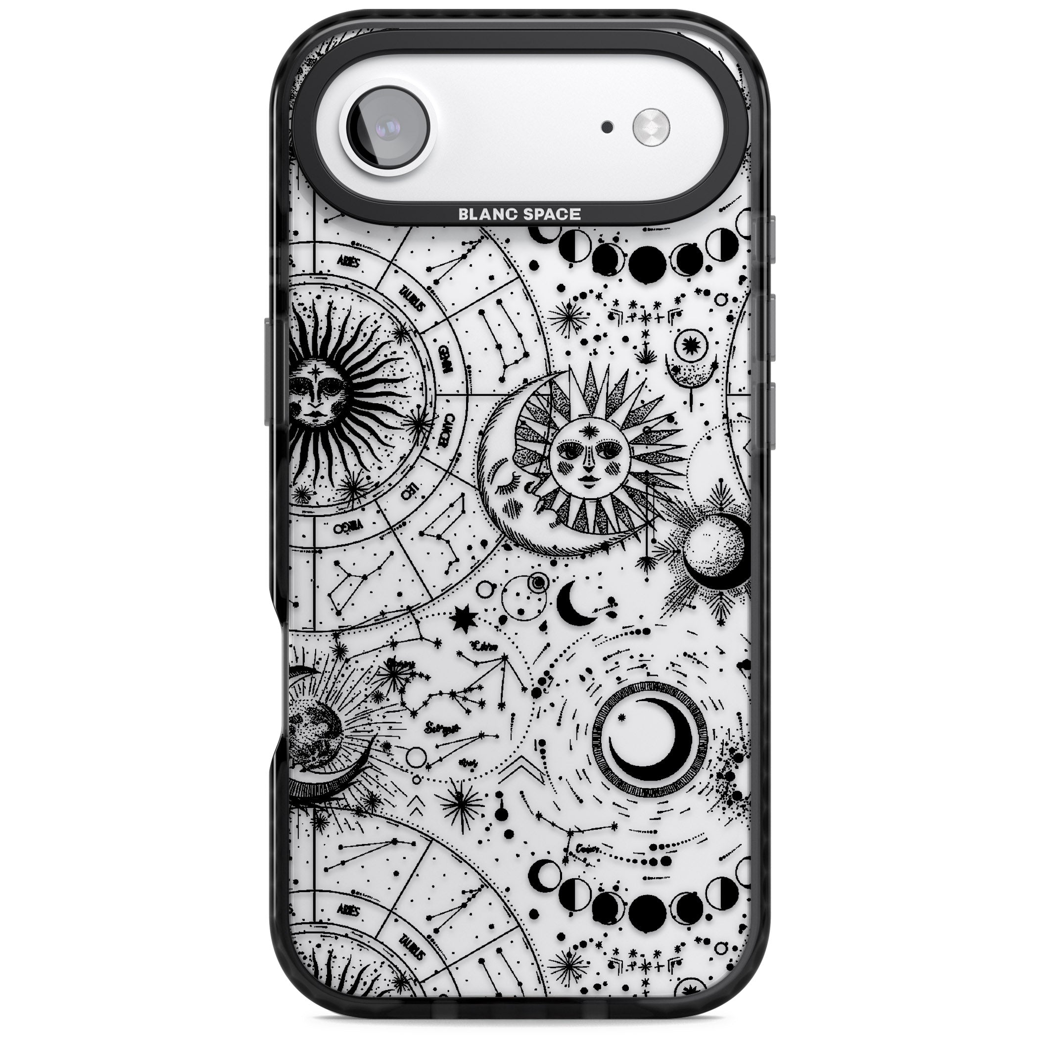 Celestial Zodiac iPhone 17 Air Impact Black Phone Case