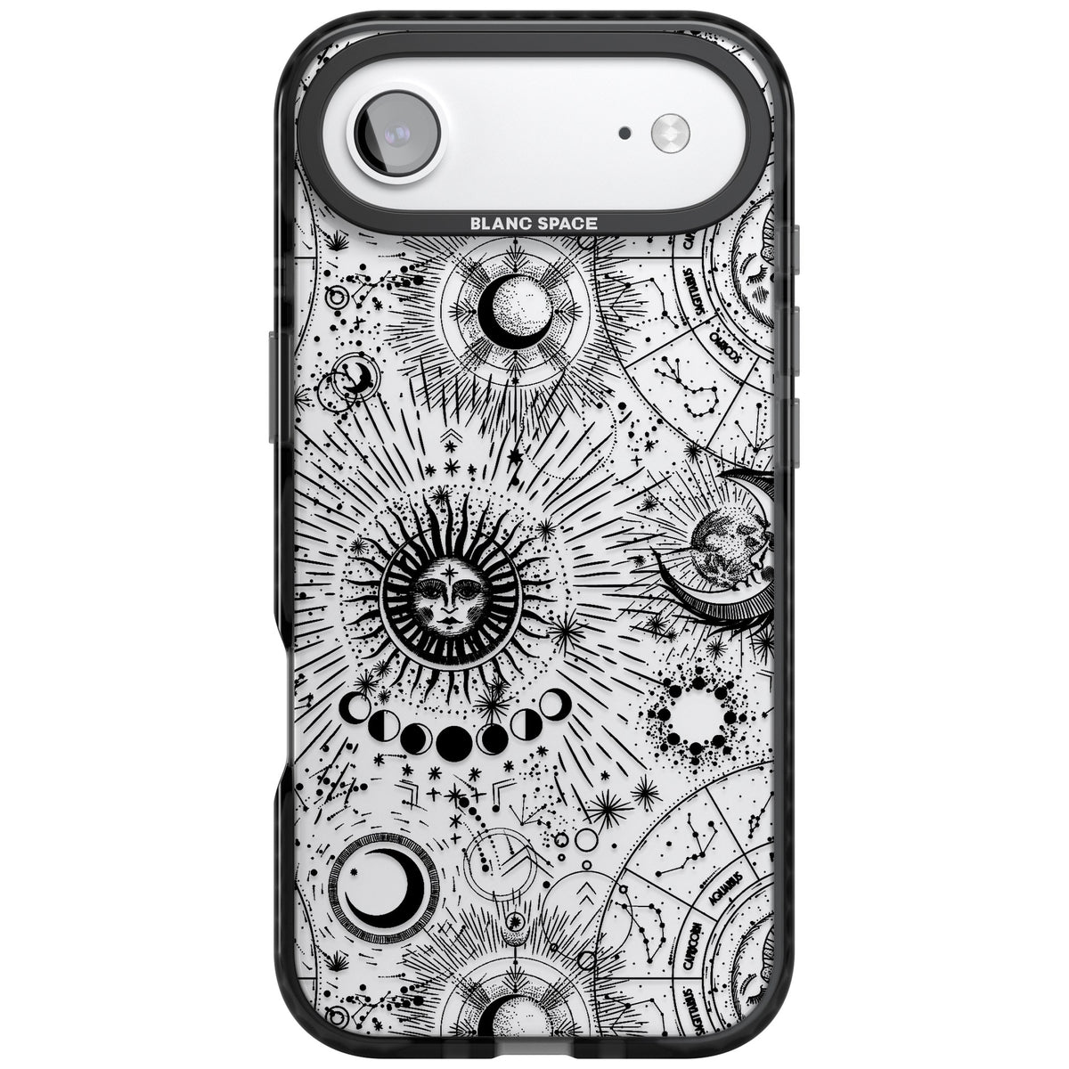Suns & Zodiac Solar Chart iPhone Air Impact Black Phone Case front