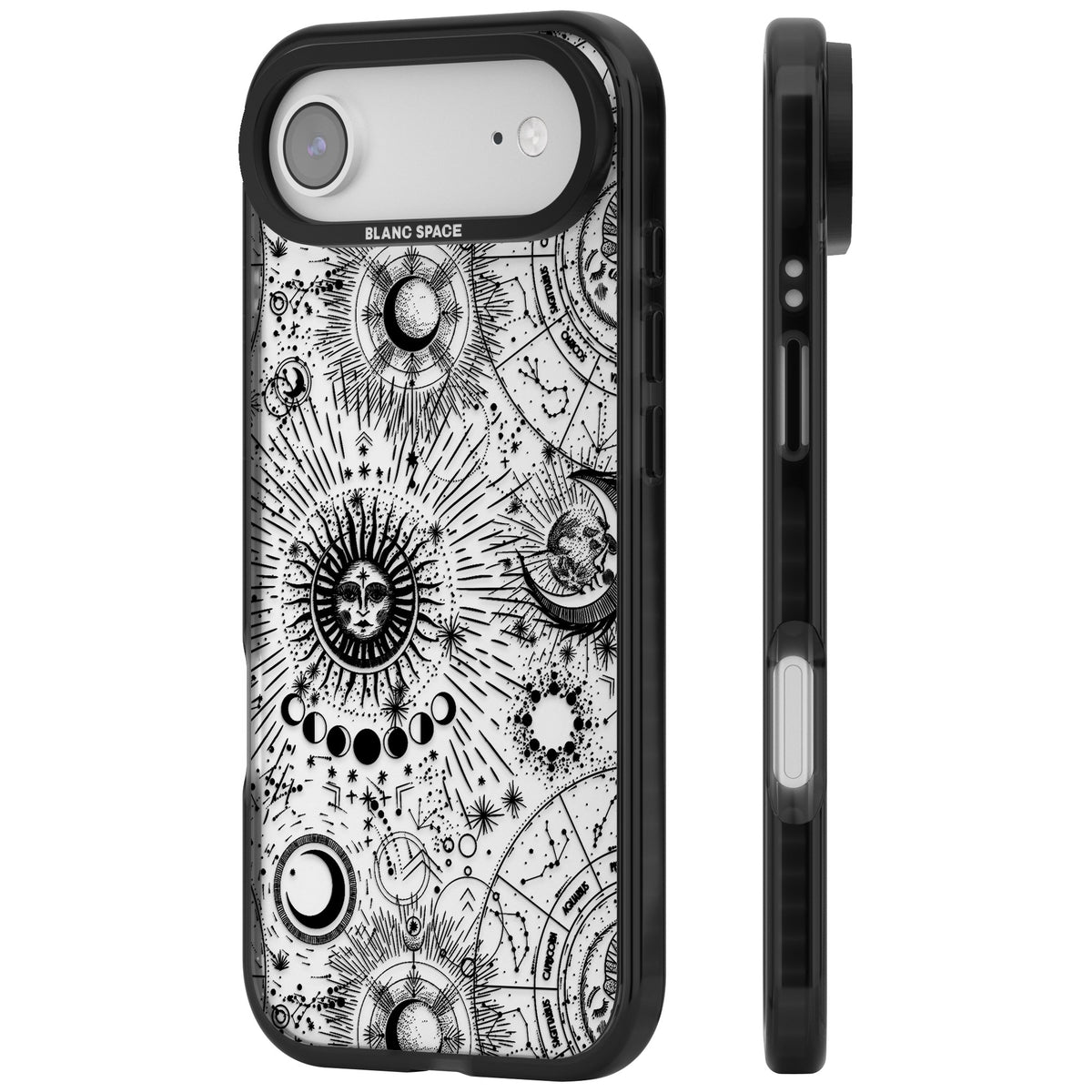 Suns & Zodiac Solar Chart iPhone Air Impact Black Phone Case side