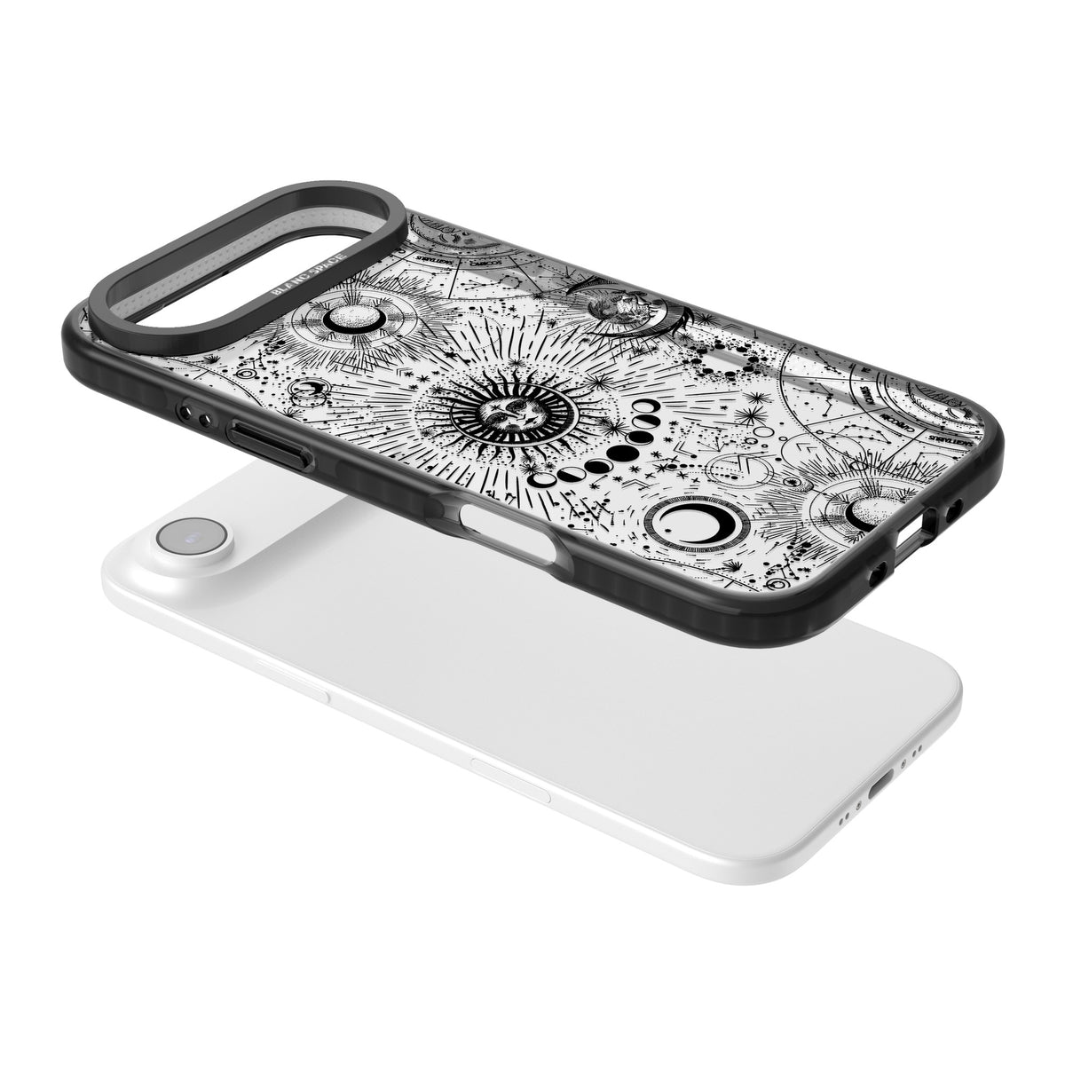 Suns & Zodiac Solar Chart iPhone Air Impact Black Phone Case angled