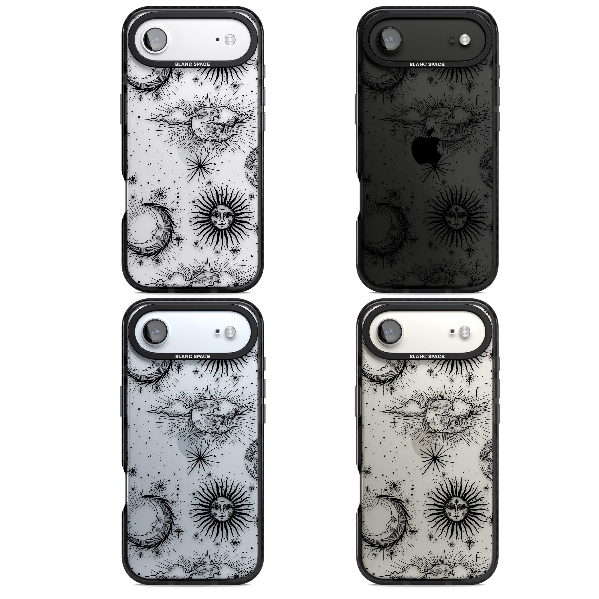Suns, Moons & Clouds iPhone 17 Air Impact Black Phone Case APT Impact Protection