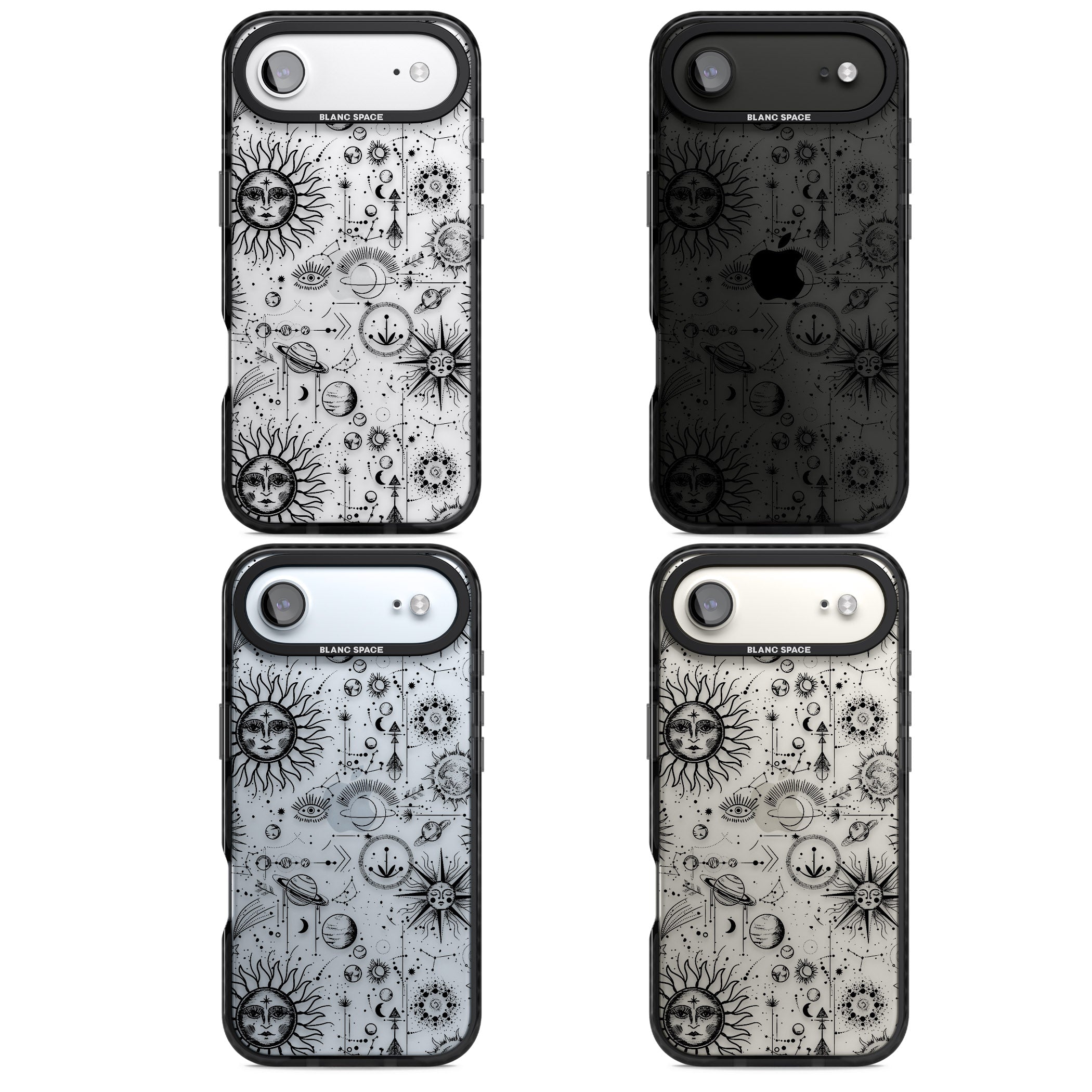 Cosmic Sun & Planets Zodiac iPhone 17 Air Impact Black Phone Case APT Impact Protection