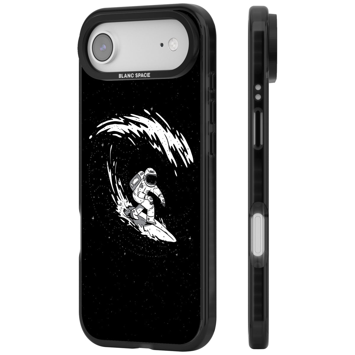 Cosmic Surf iPhone Air Impact Black Phone Case side