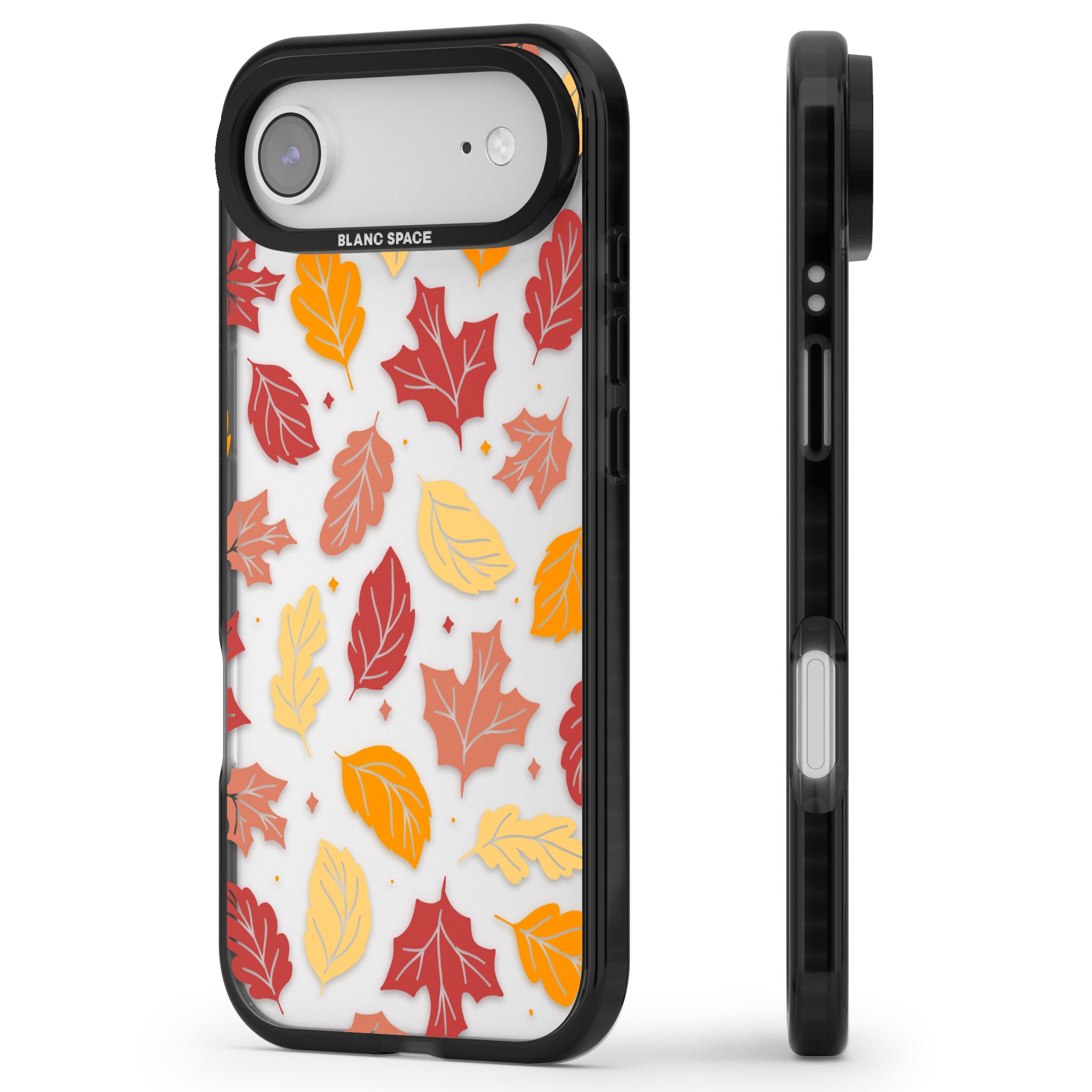 Autumn Leaves iPhone 17 Air Impact Black Phone Case Side Profile